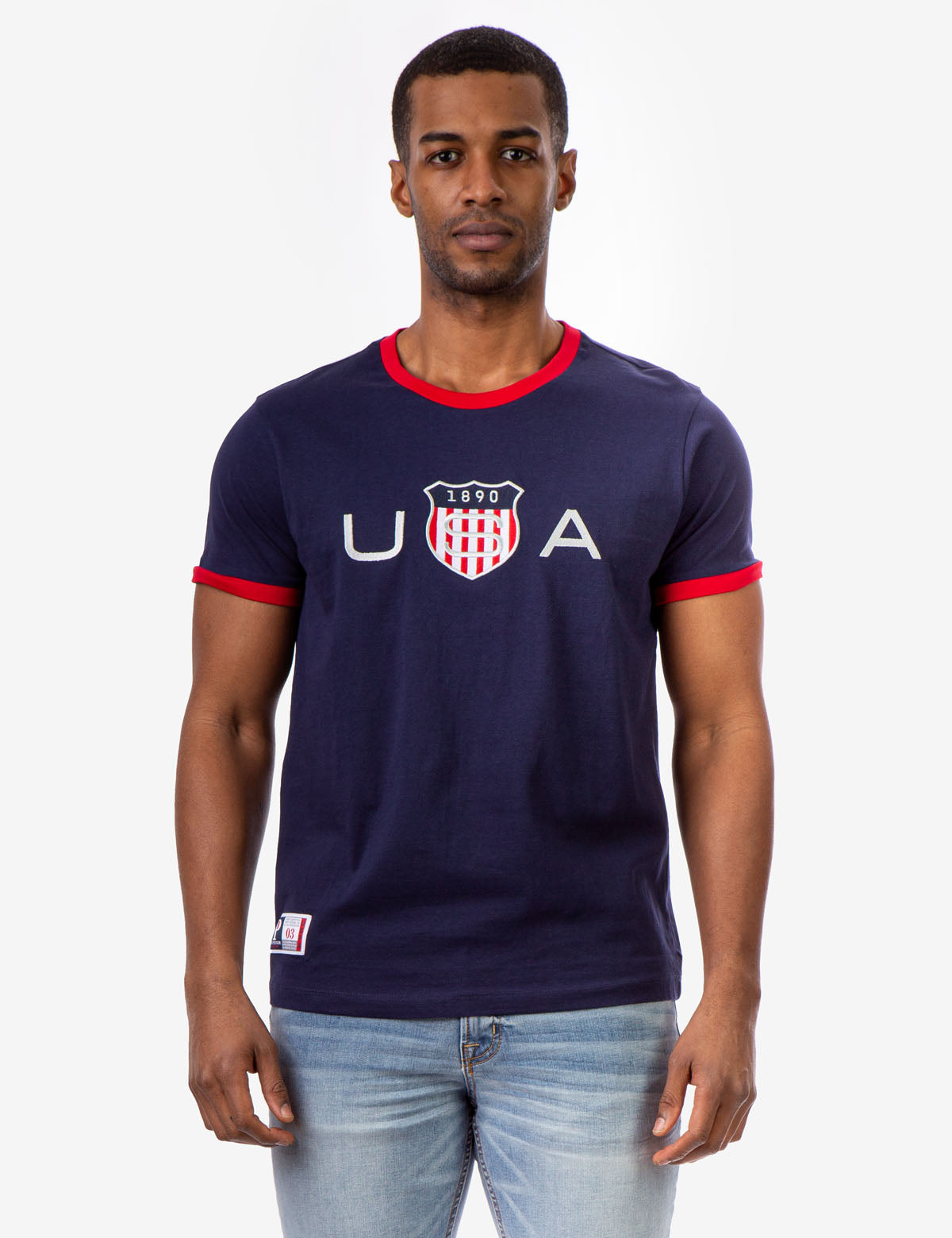 USA Logo Crew Neck T-Shirt with Contrast Trim & USPA Stitching