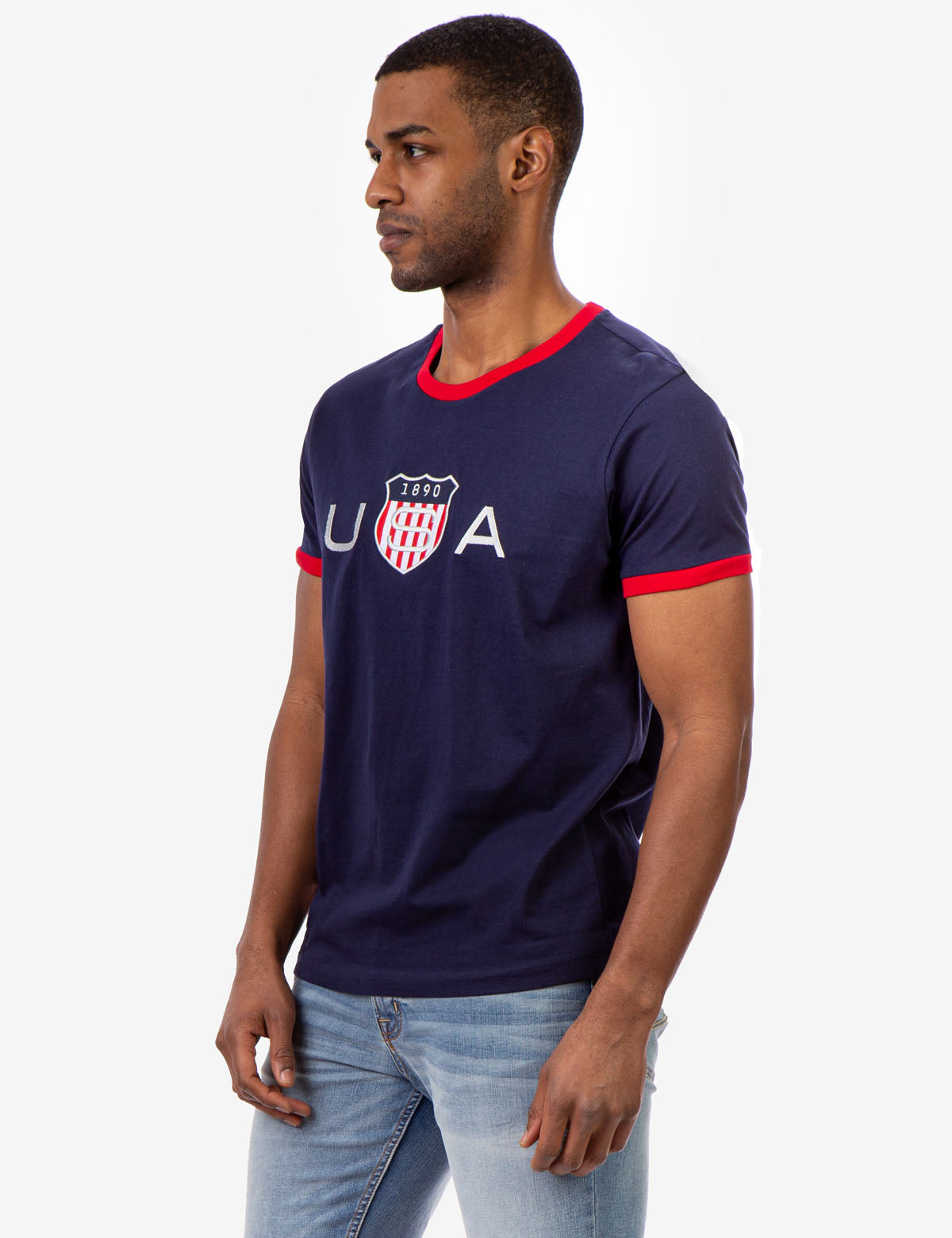 USA Logo Crew Neck T-Shirt with Contrast Trim & USPA Stitching