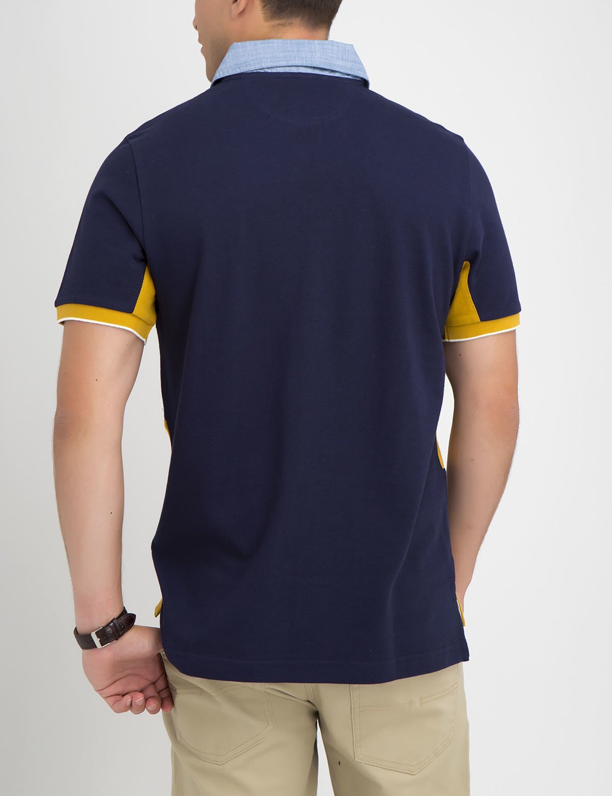 Oxford Striped Polo Shirt with Button Collar | USA Made