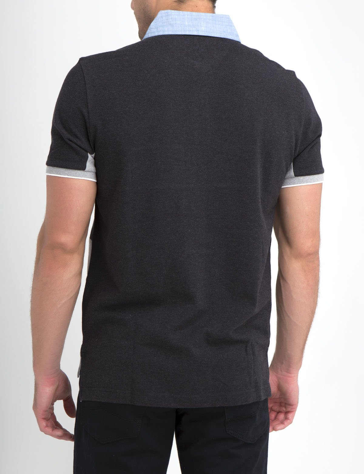 Oxford Striped Polo Shirt with Button Collar | USA Made