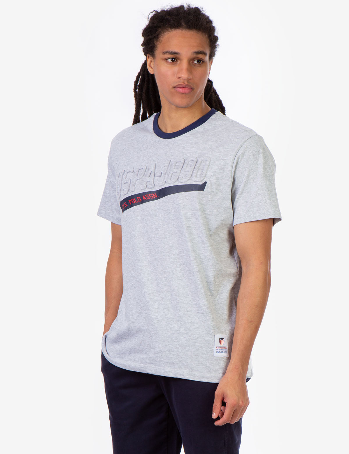 Embroidered USPA 1890 T-Shirt with Contrast Trim | U.S. POLO ASSN.