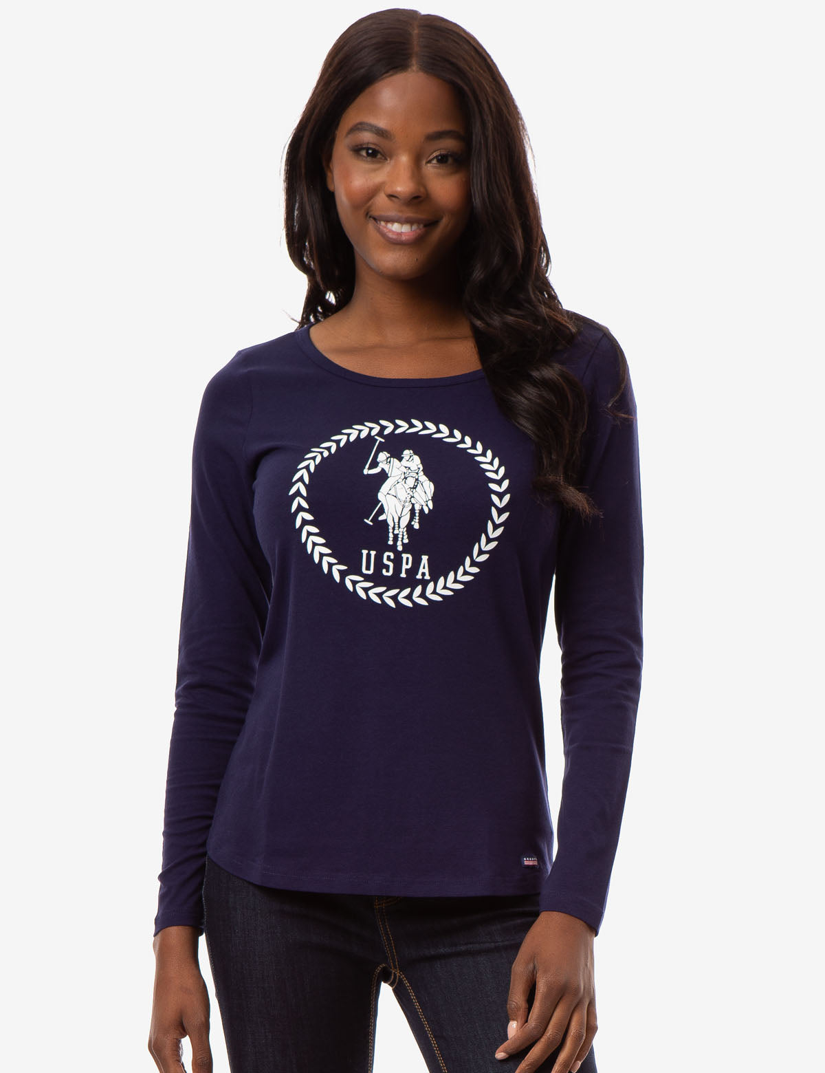 USPA Big Logo Long Sleeve T-Shirt for Men | Classic Cotton Tee