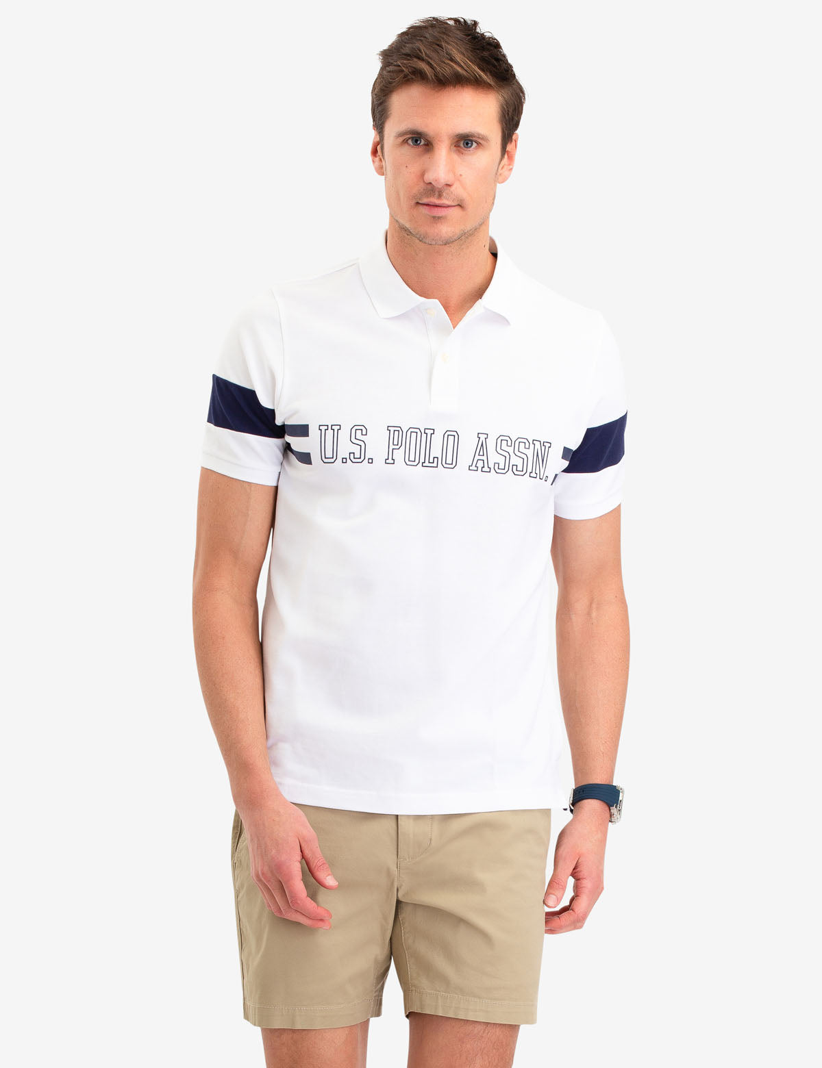 Men's USPA Polo Shirt with Chest Logo | Button Placket & Short Sleeves