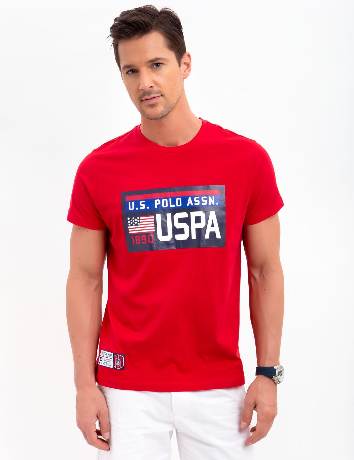 Classic Cotton Crew Neck T-Shirt with USPA Logo | U.S. Polo Assn.