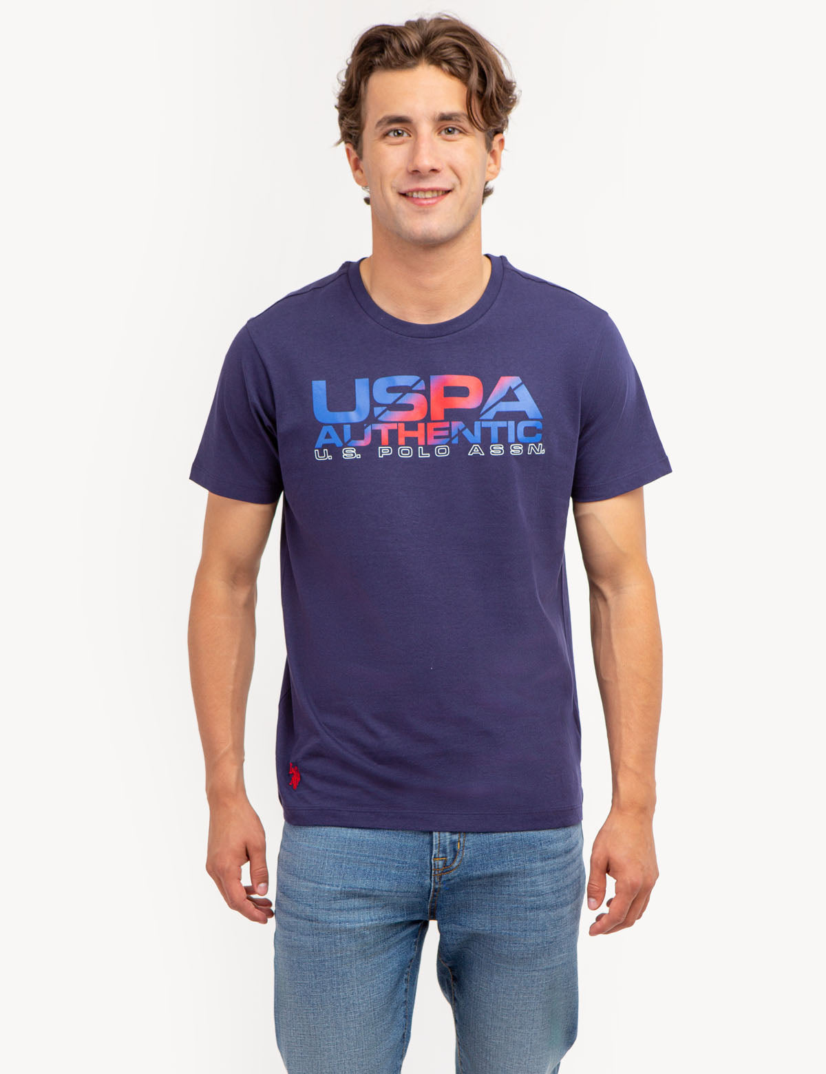 Gradient Print Crew Neck T-Shirt | USPA