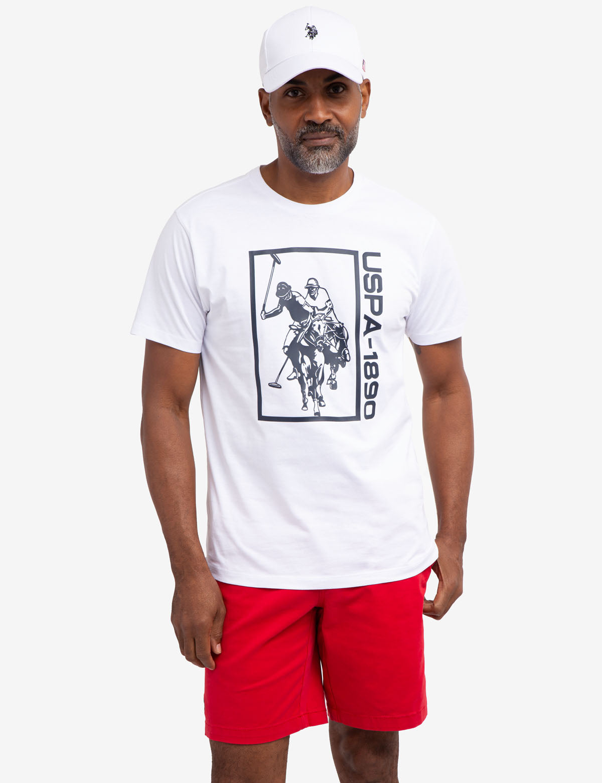 USPA Graphic Logo Jersey T-Shirt for Men | Crew Neck Short Sleeves