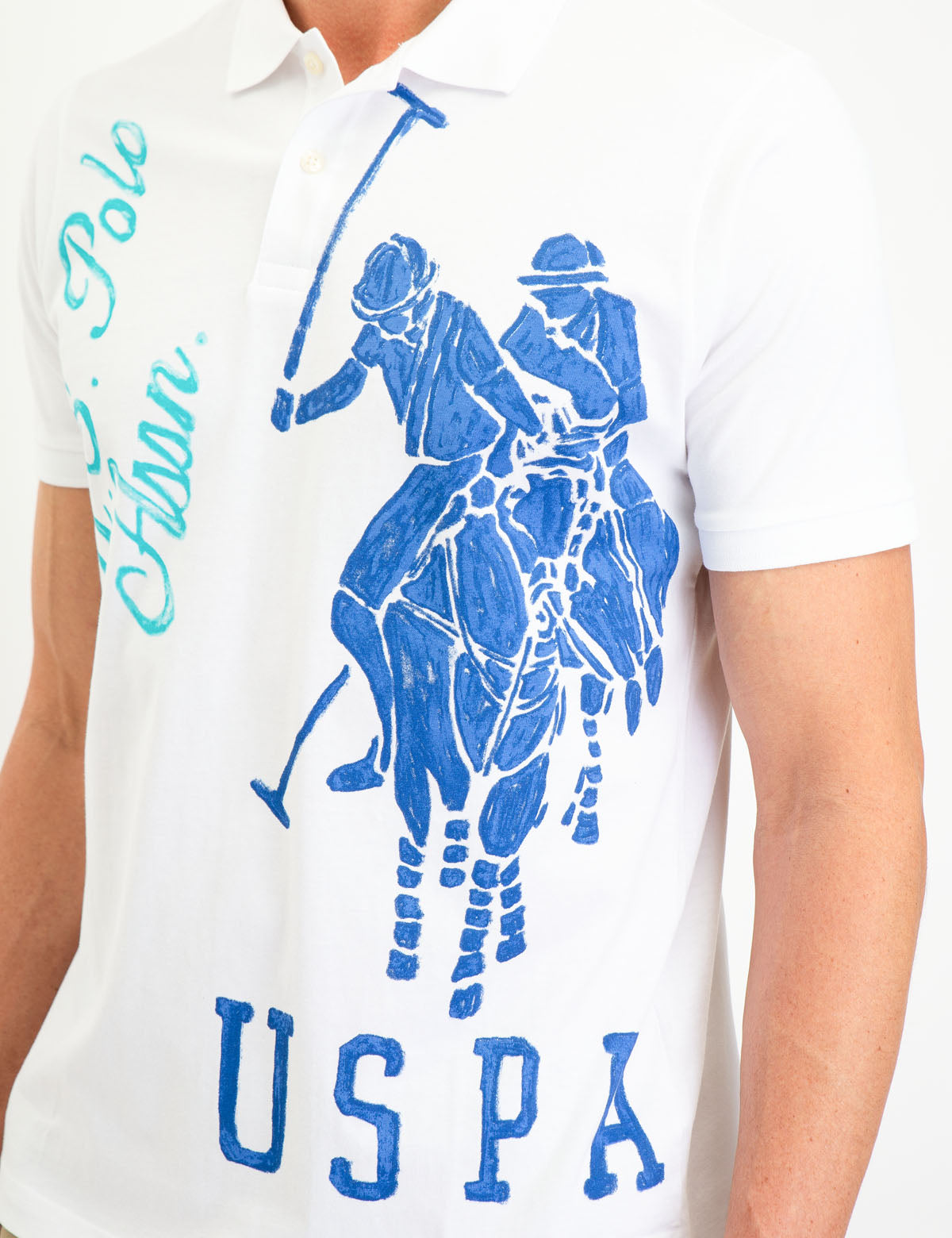 USPA Logo Polo Shirt for Men | Button Placket & Short Sleeves