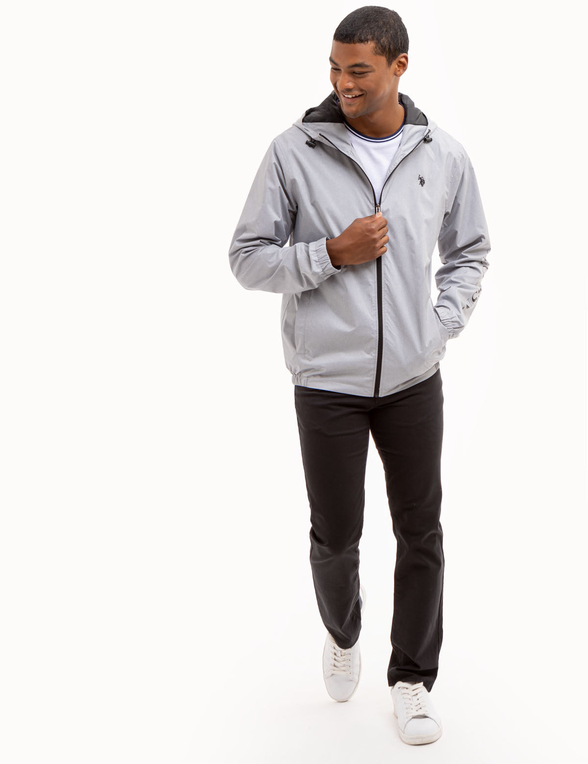 Heathered Hooded Windbreaker for Men & Women | USPA