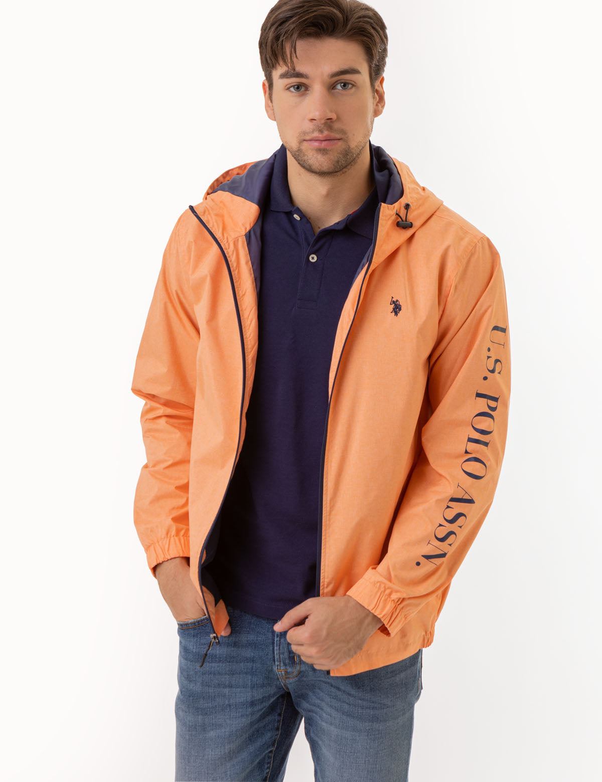 Heathered Hooded Windbreaker for Men & Women | USPA