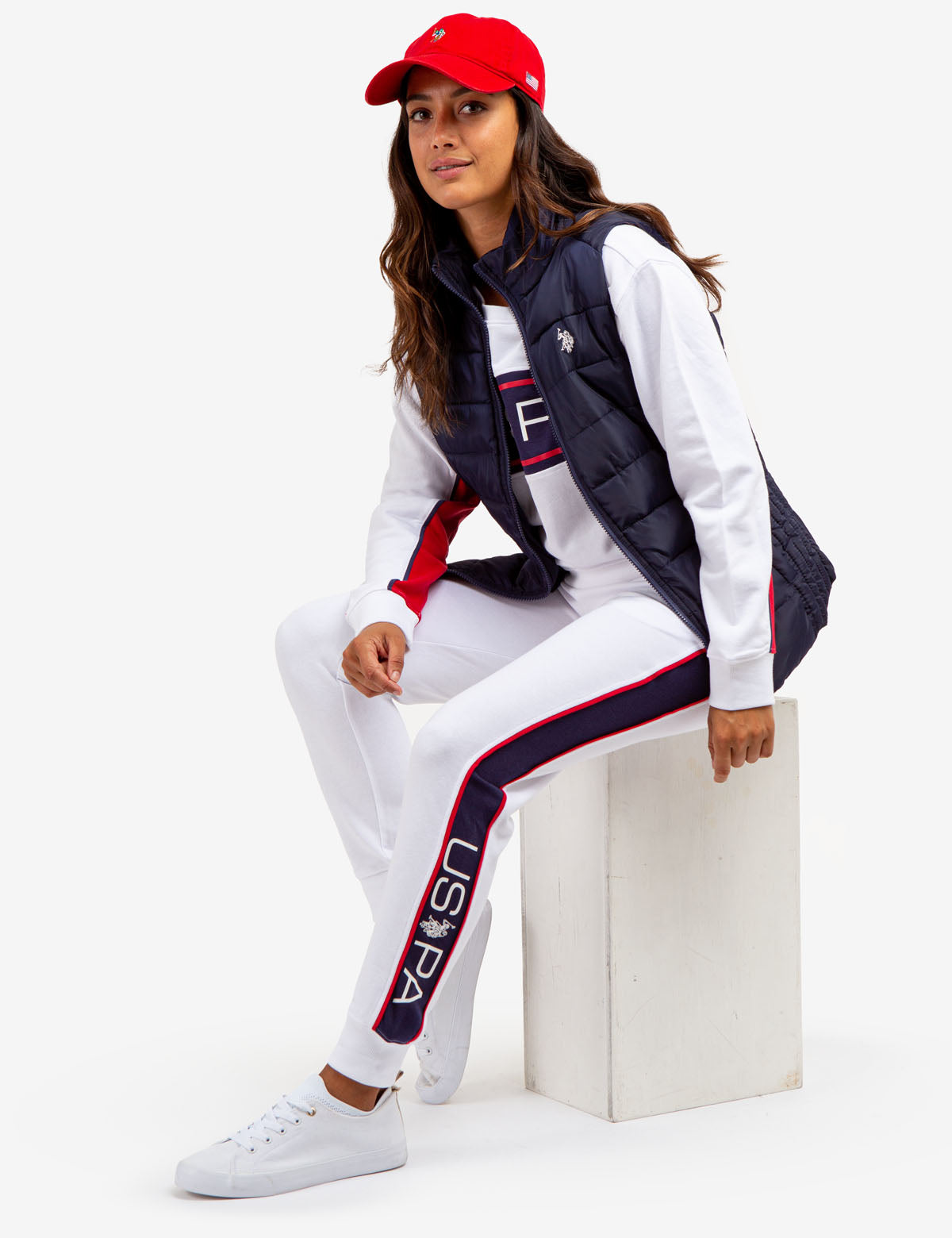 High Waisted Joggers with Piping | USPA