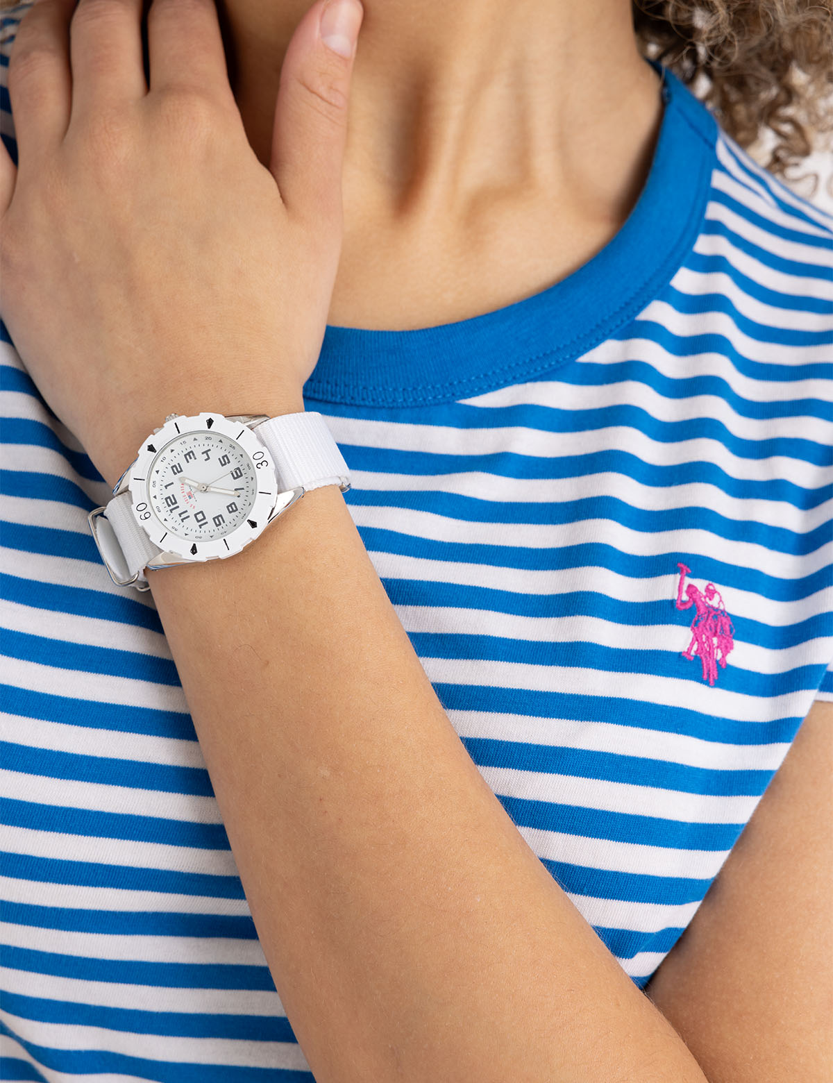 White Nylon Strap Watch for Kids | USPA Junior