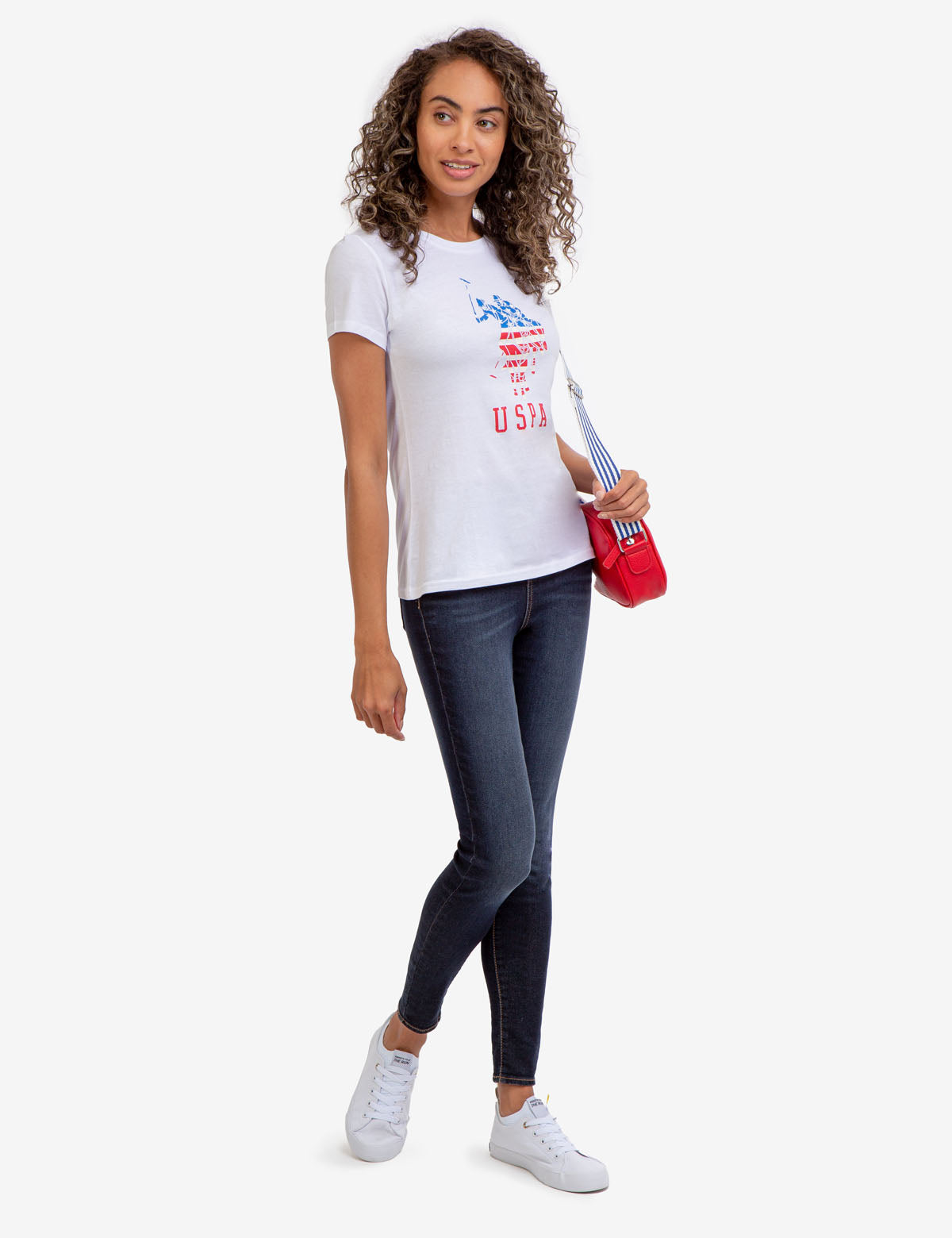 USPA Flag Graphic Crew Neck T-Shirt | Short Sleeve Cotton Tee