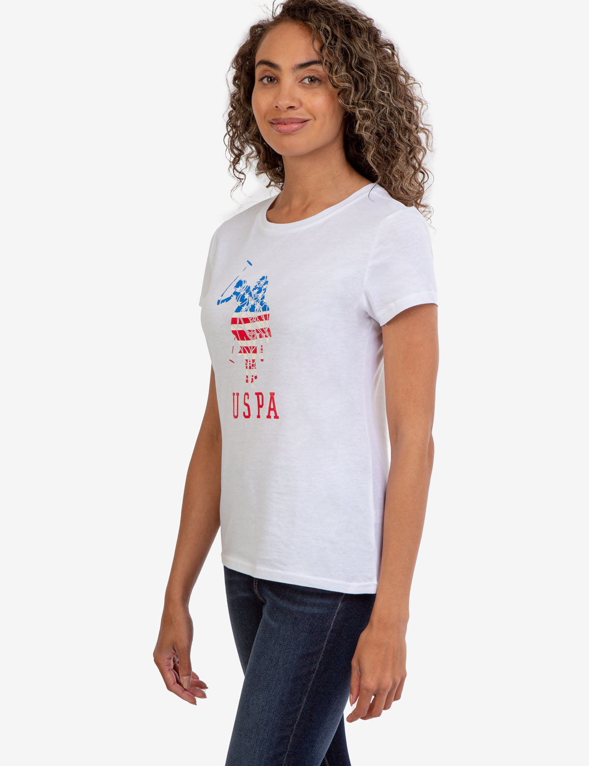 USPA Flag Graphic Crew Neck T-Shirt | Short Sleeve Cotton Tee