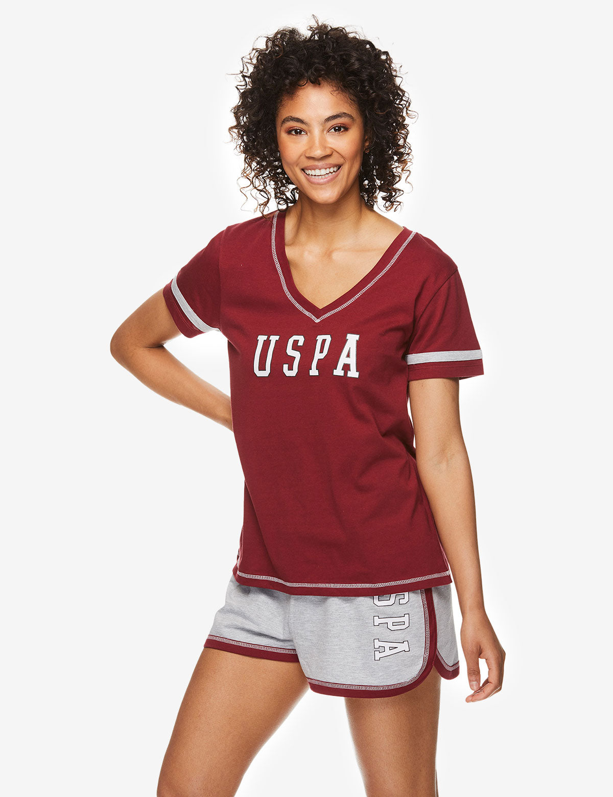USPA Logo T-Shirt and Shorts Set | Cotton-Polyester Comfort Fit