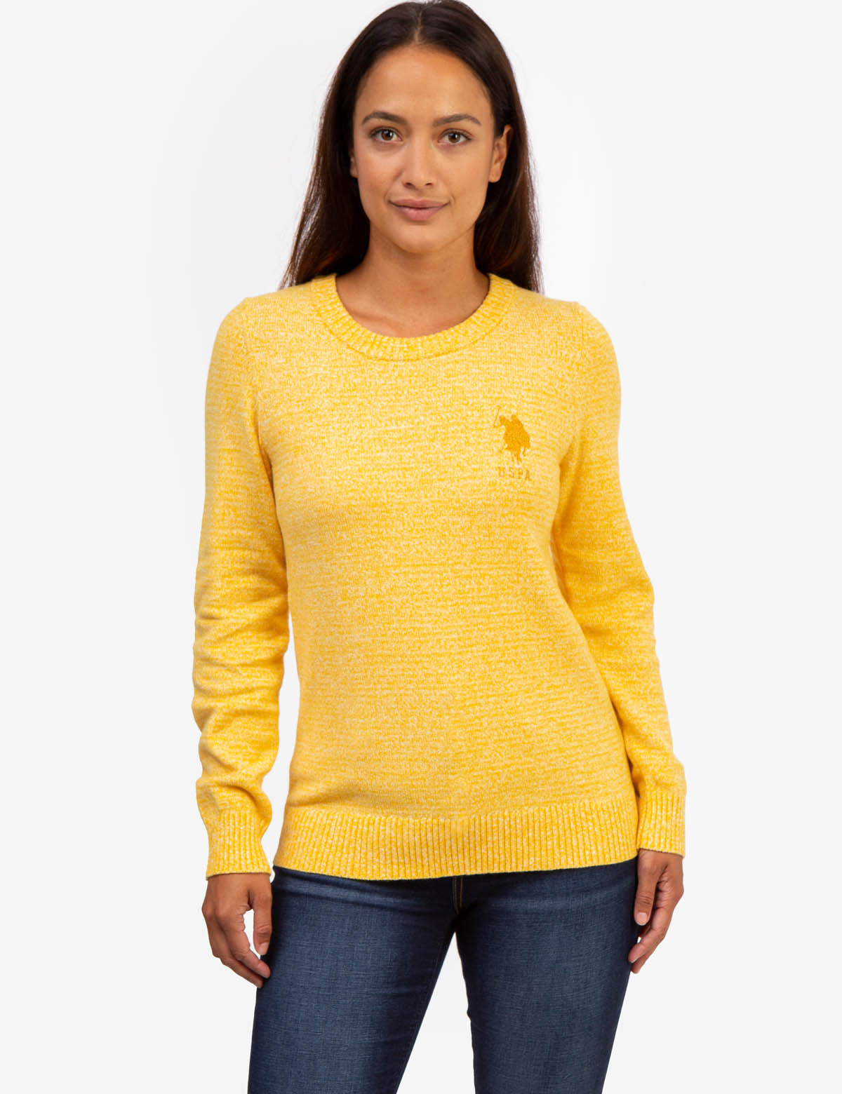 Marled Crew Neck Sweater for Men | USPA