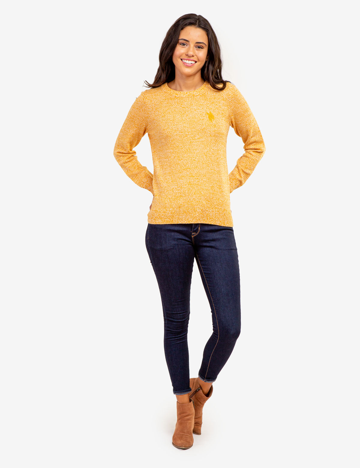 Marled Crew Neck Sweater for Men | USPA