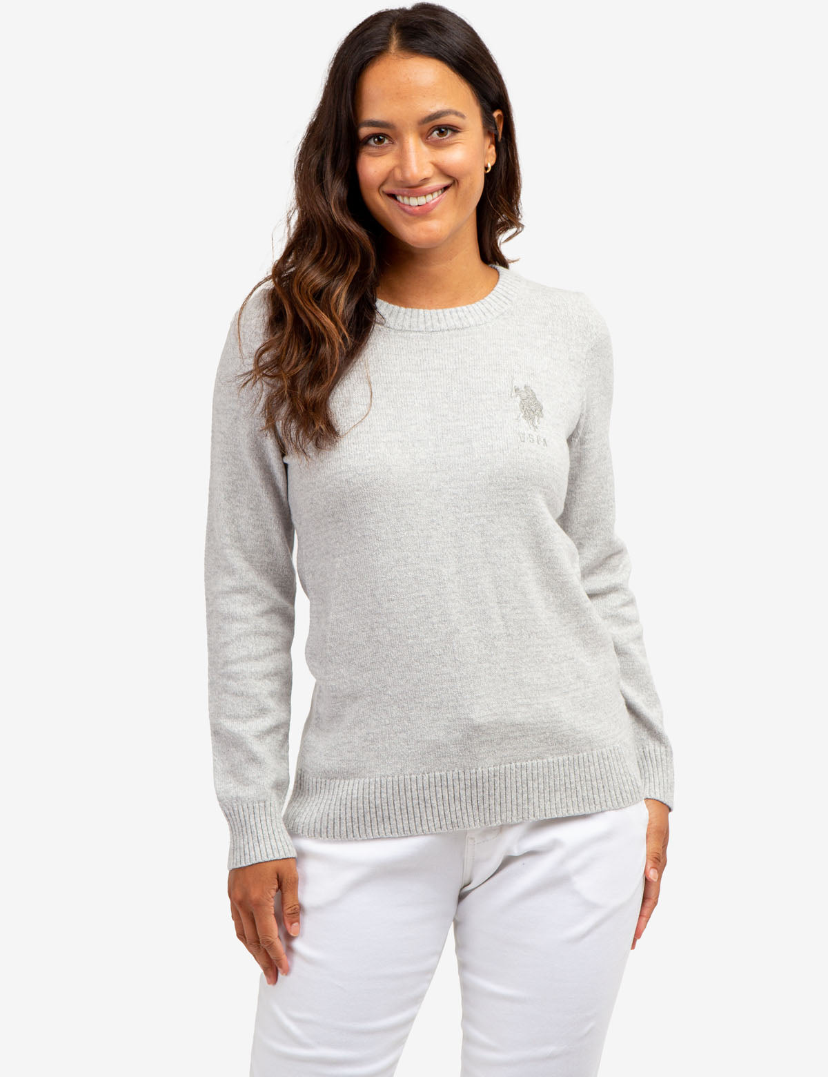Marled Crew Neck Sweater for Men | USPA
