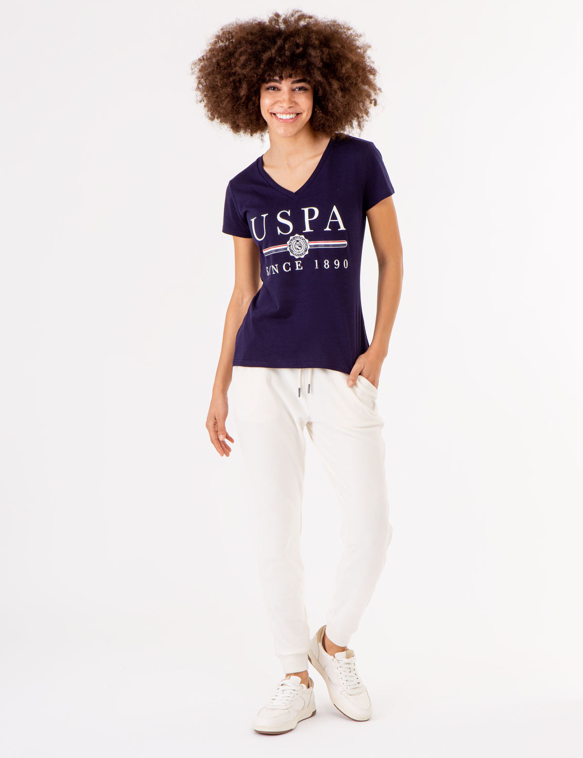 Men's V-Neck T-Shirt with Medallion Detail | USPA Collection