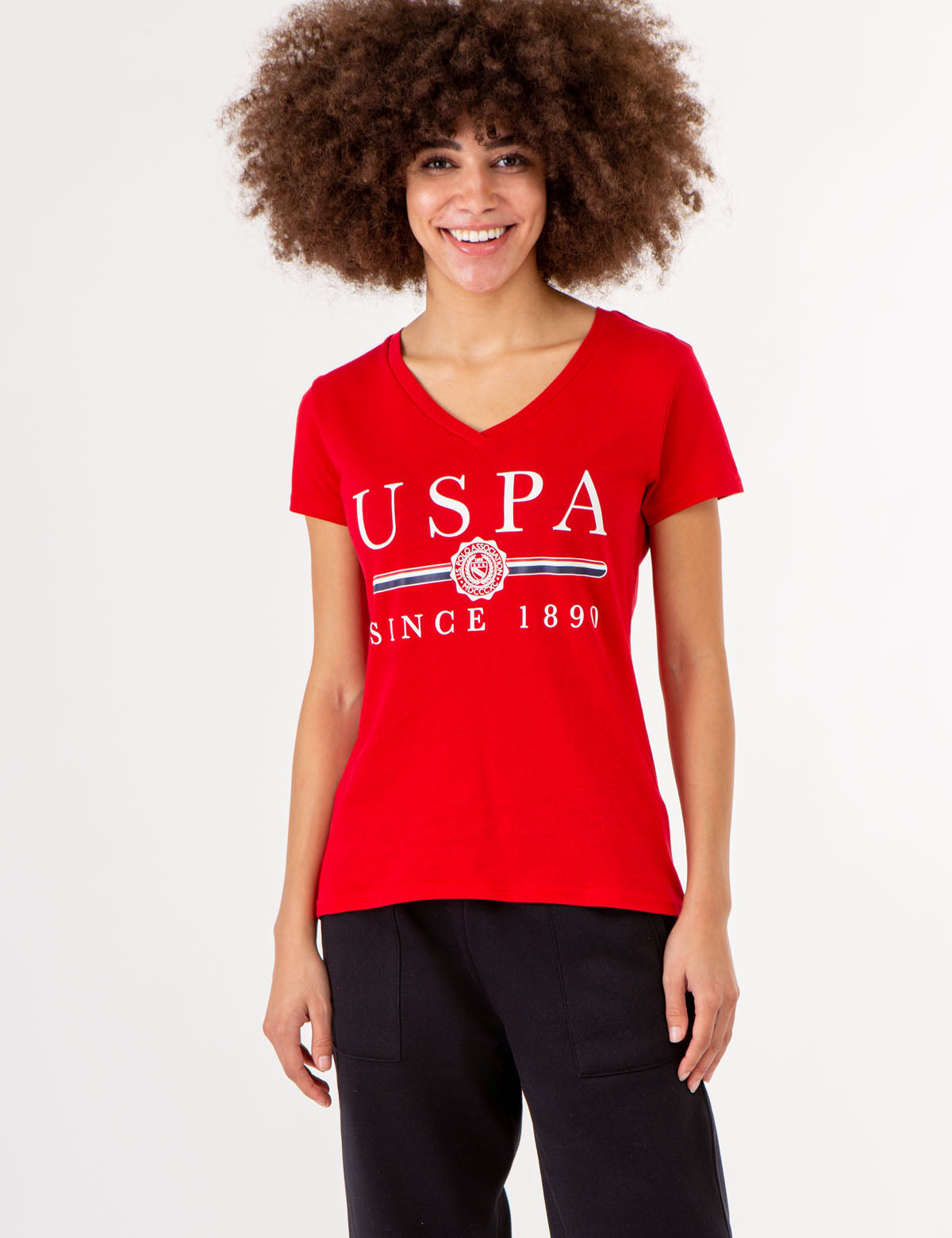 Men's V-Neck T-Shirt with Medallion Detail | USPA Collection