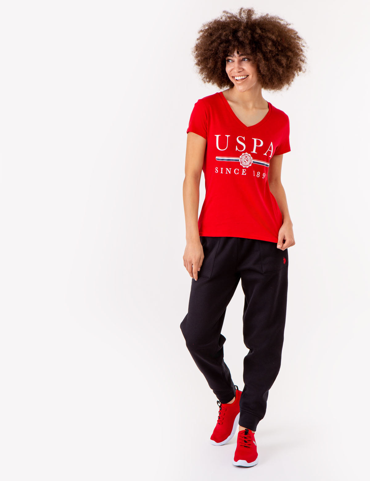 Men's V-Neck T-Shirt with Medallion Detail | USPA Collection
