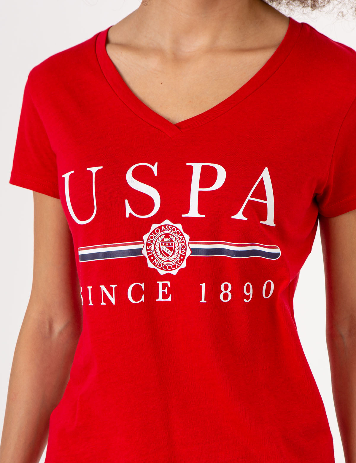 Men's V-Neck T-Shirt with Medallion Detail | USPA Collection