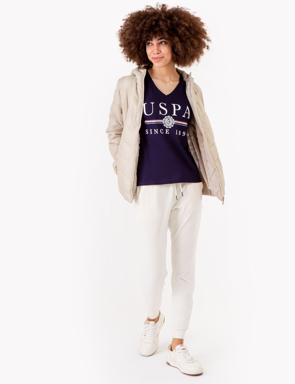Men's V-Neck T-Shirt with Medallion Detail | USPA Collection