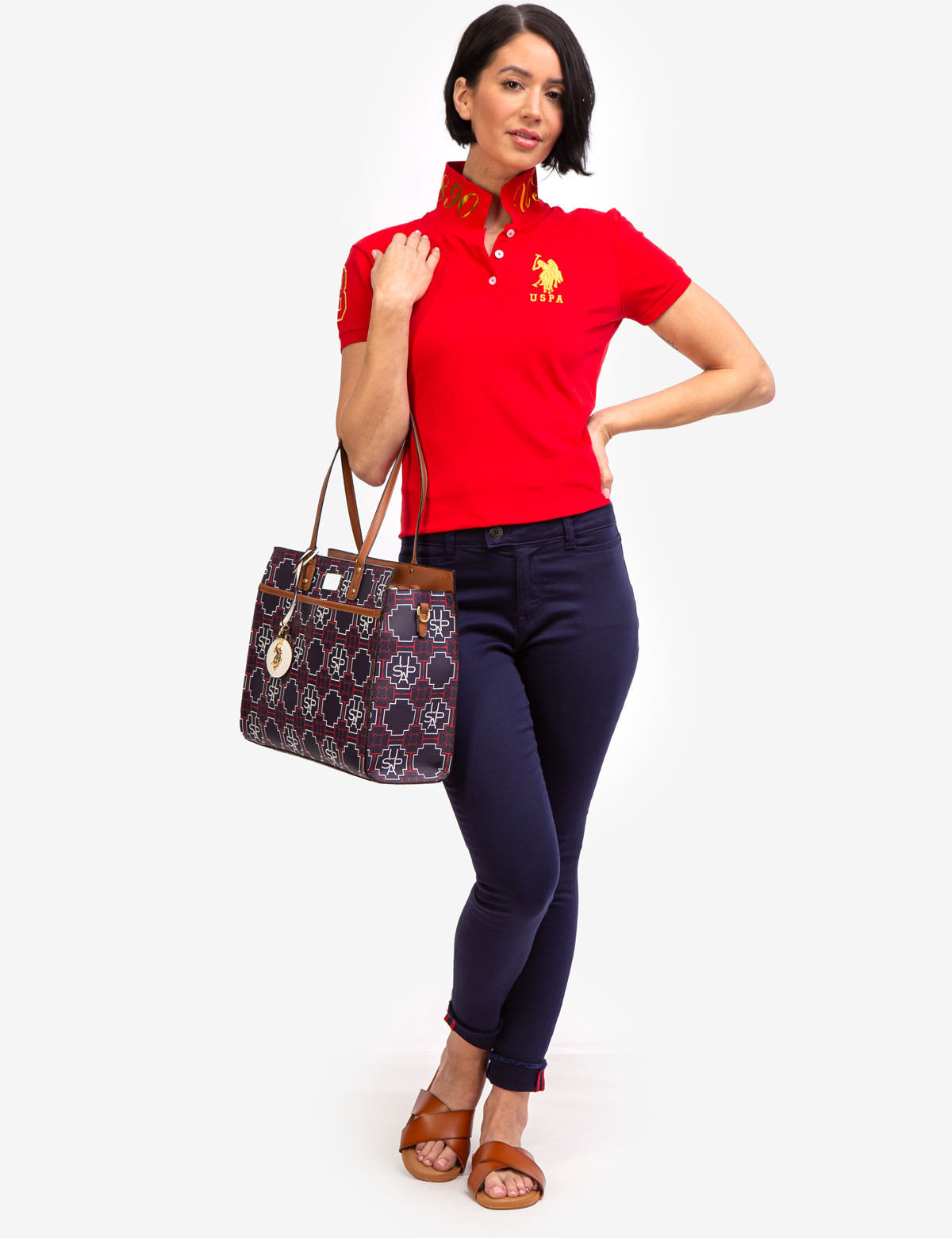Metallic Print Polo Shirt for Men | USPA