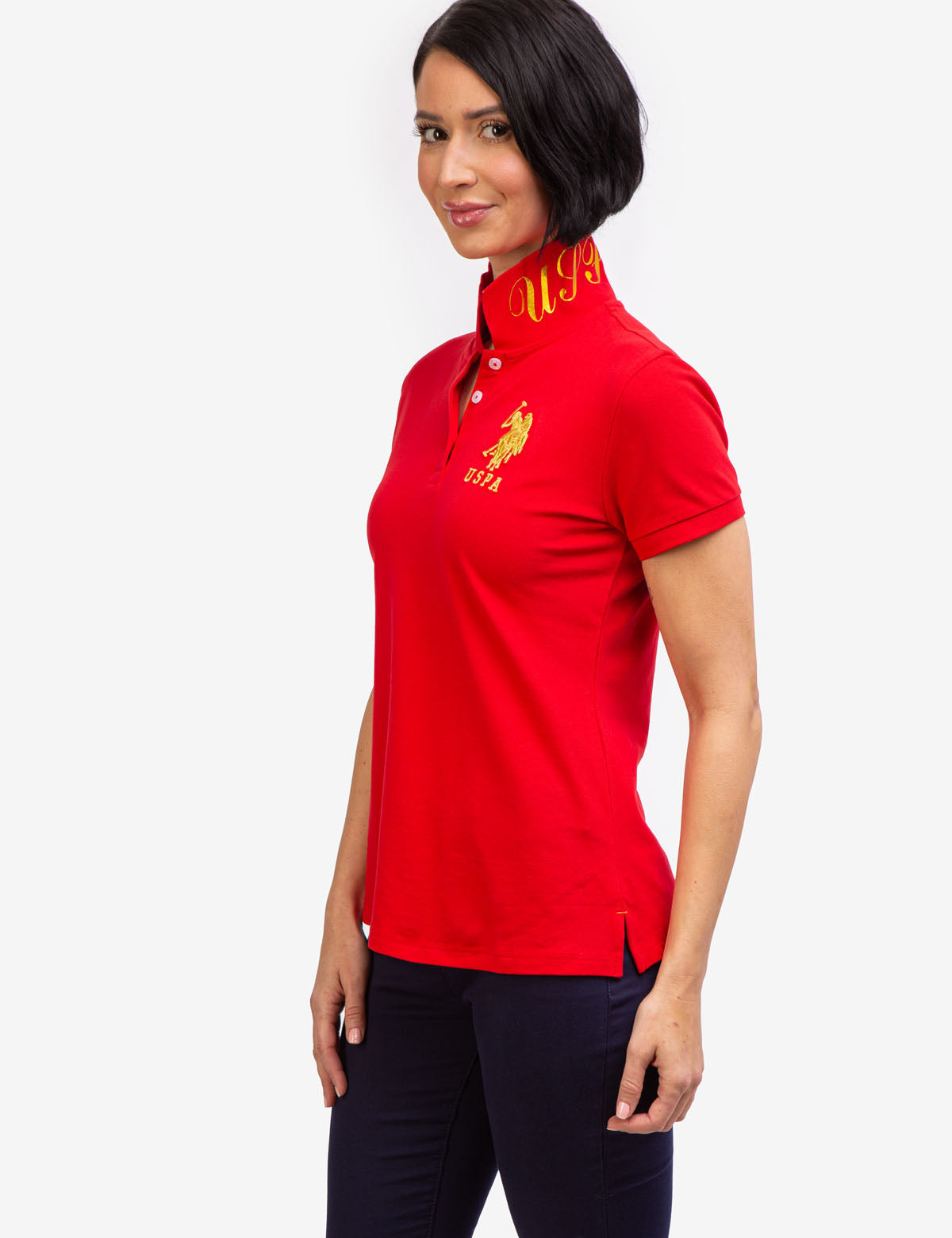 Metallic Print Polo Shirt for Men | USPA