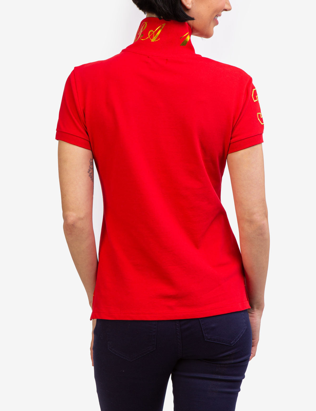Metallic Print Polo Shirt for Men | USPA