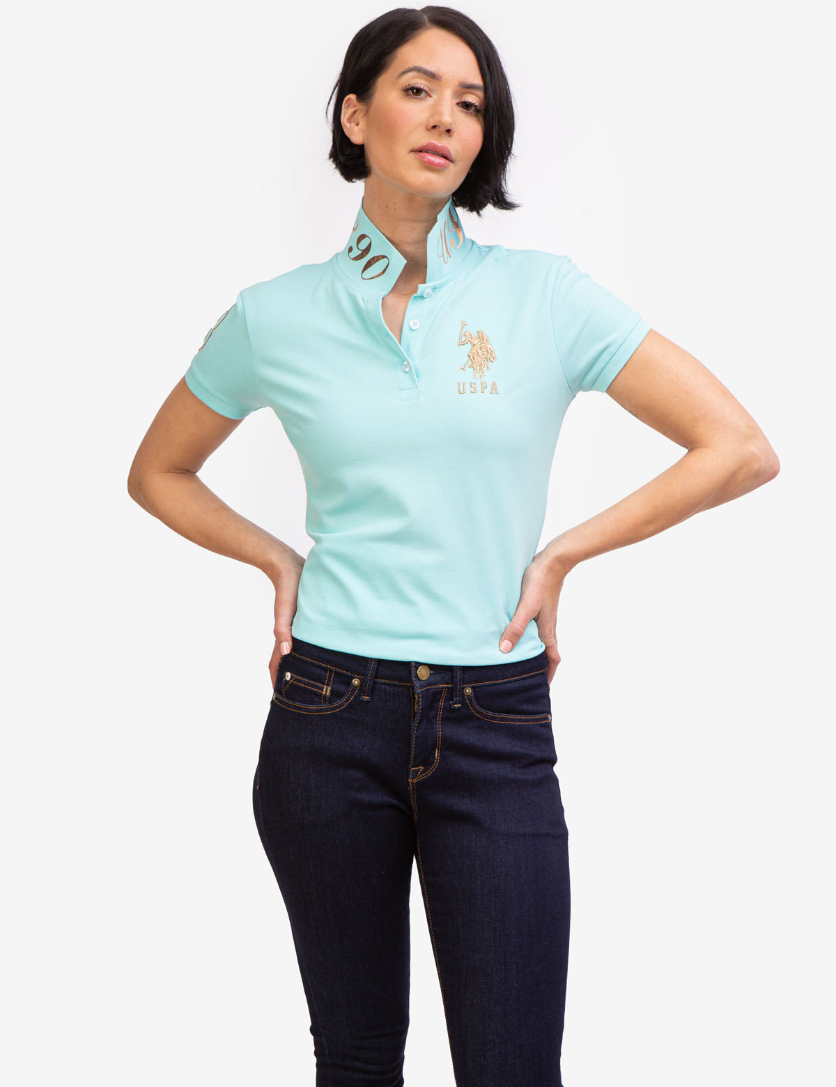 Metallic Print Polo Shirt for Men | USPA