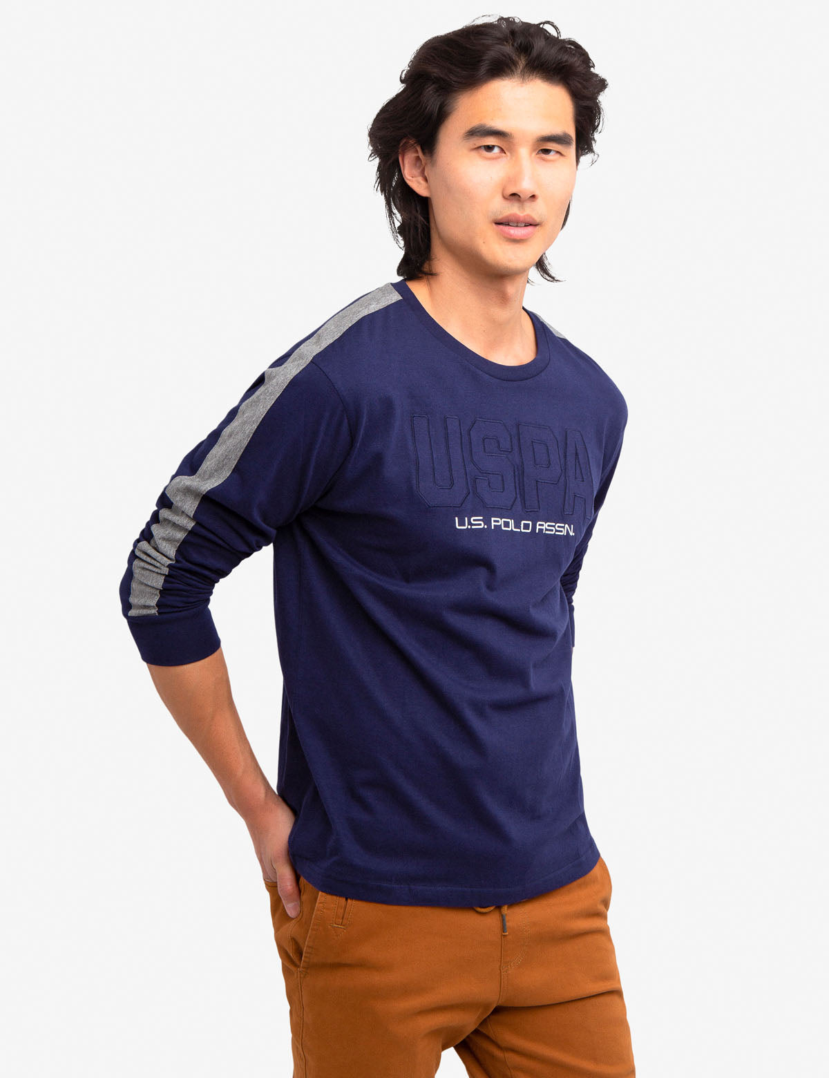 USPA Print Cotton Long Sleeve T-Shirt | 100% Cotton