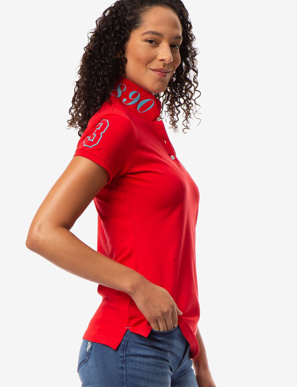 USPA Printed Polo Shirt with Button Placket & Logo | Men's Casual Wear