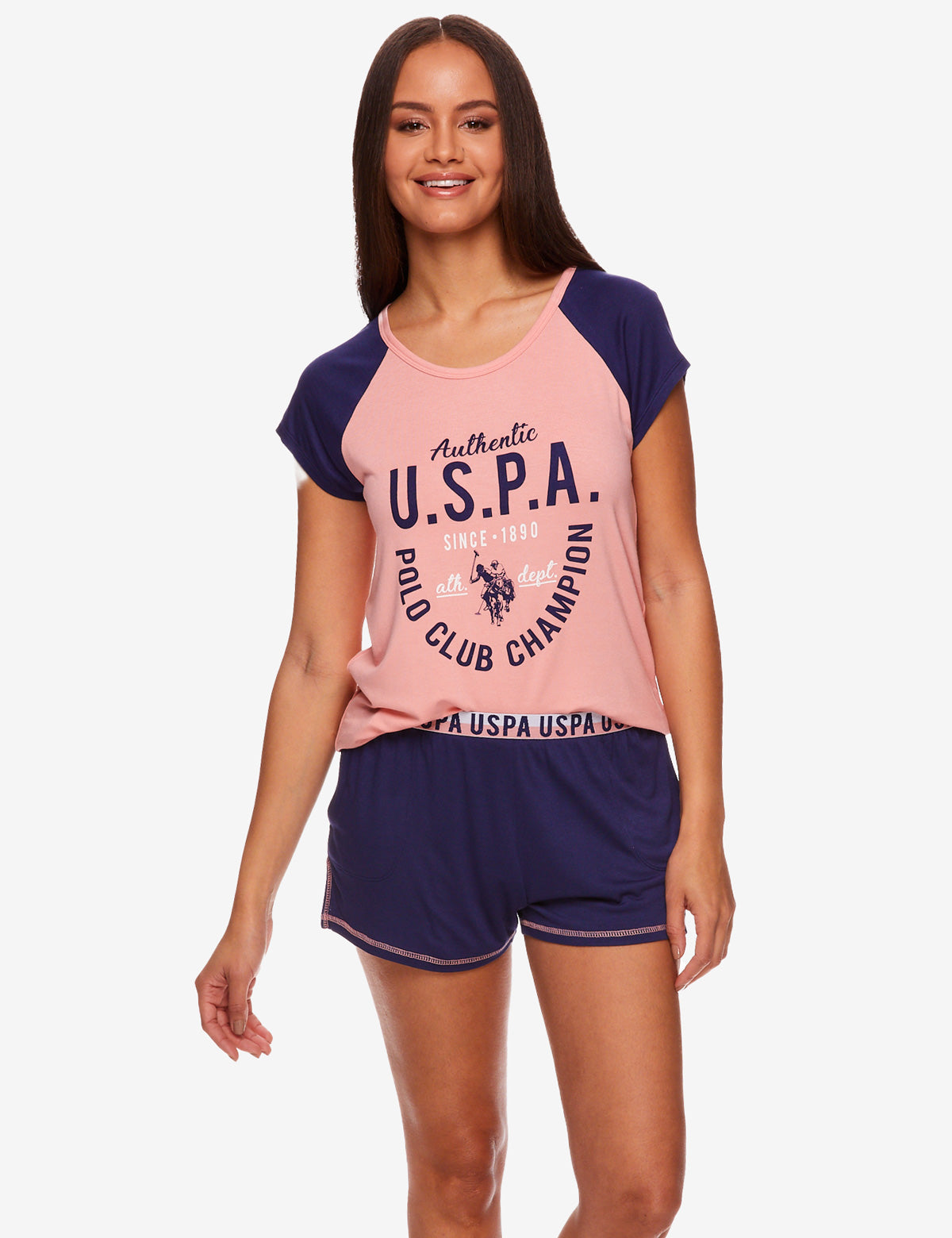 Men's USPA Raglan Sleeve Short Set | Relaxed Fit & Contrast Stitching