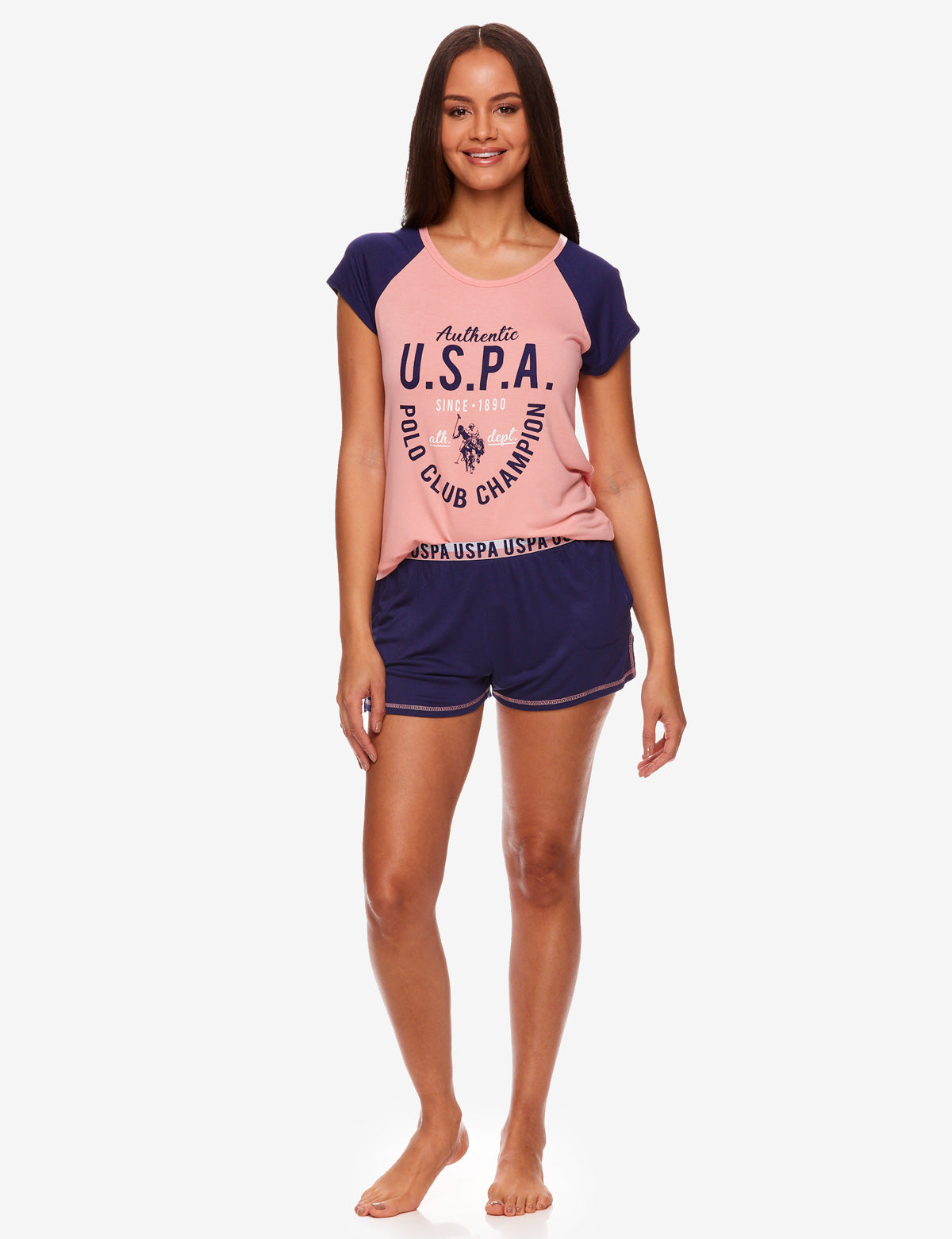 Men's USPA Raglan Sleeve Short Set | Relaxed Fit & Contrast Stitching