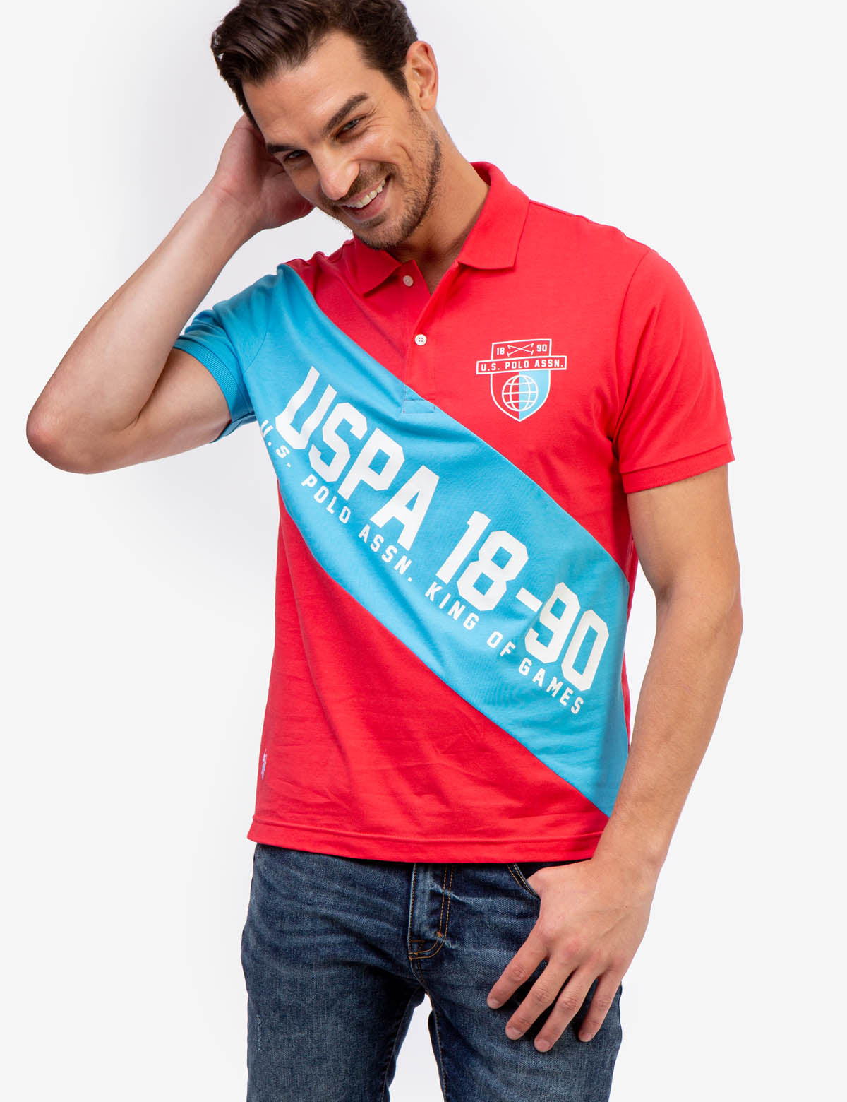 Men's USPA Jersey Polo Shirt with Sash Design | U.S. Polo Assn.