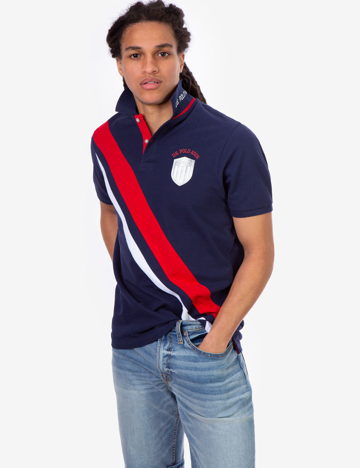 Men's Pique Polo Shirt with Contrast Placket & Rib Cuffs | USPA