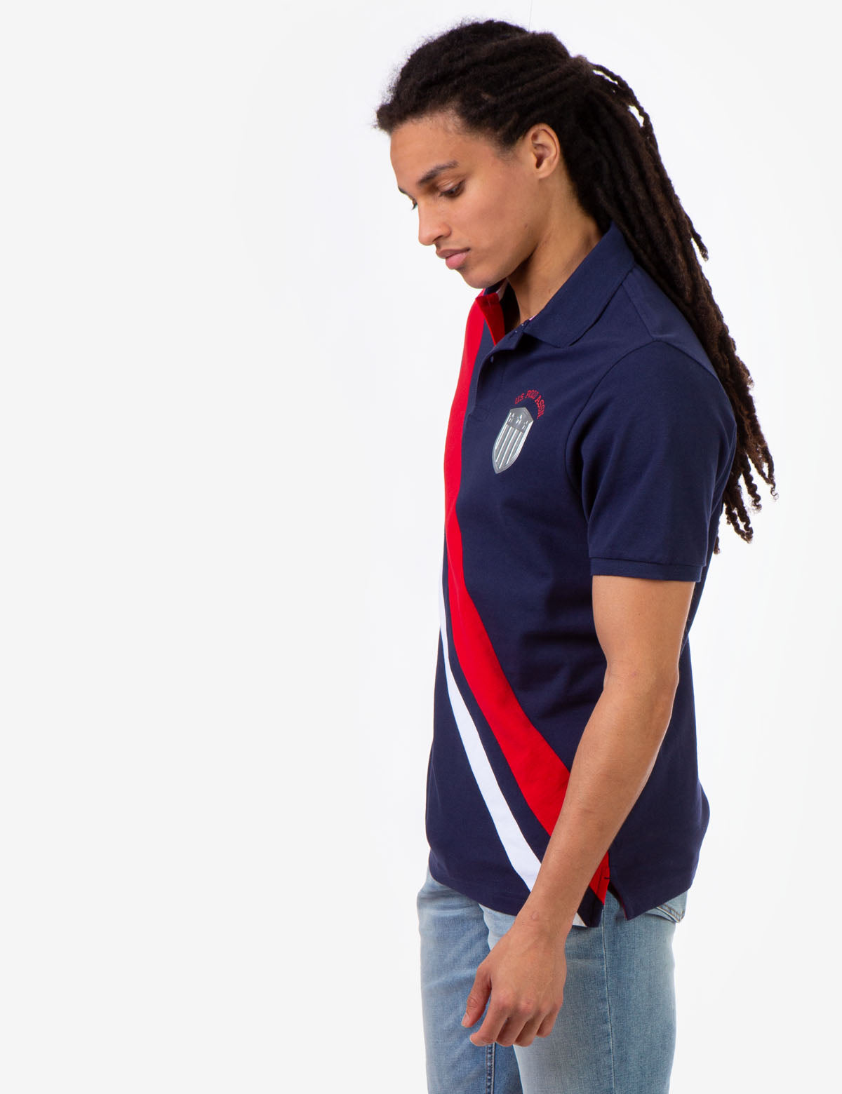 Men's Pique Polo Shirt with Contrast Placket & Rib Cuffs | USPA