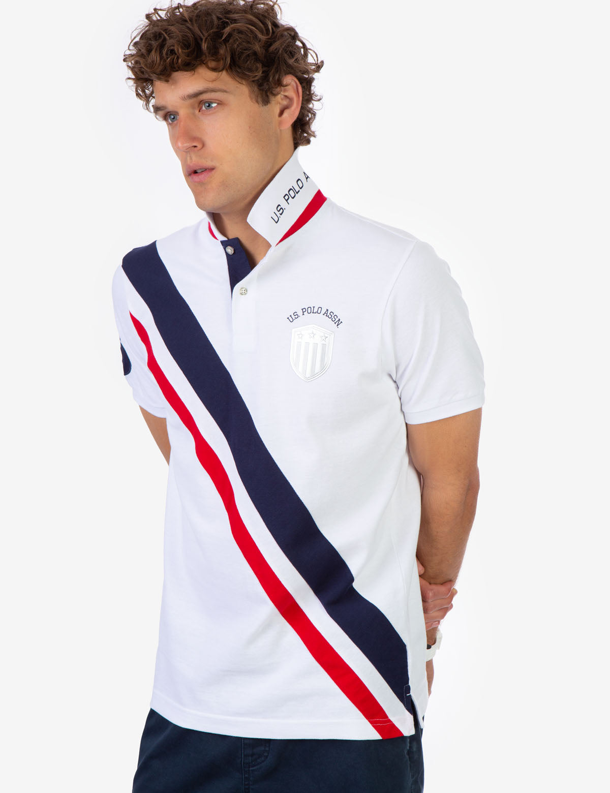 Men's Pique Polo Shirt with Contrast Placket & Rib Cuffs | USPA