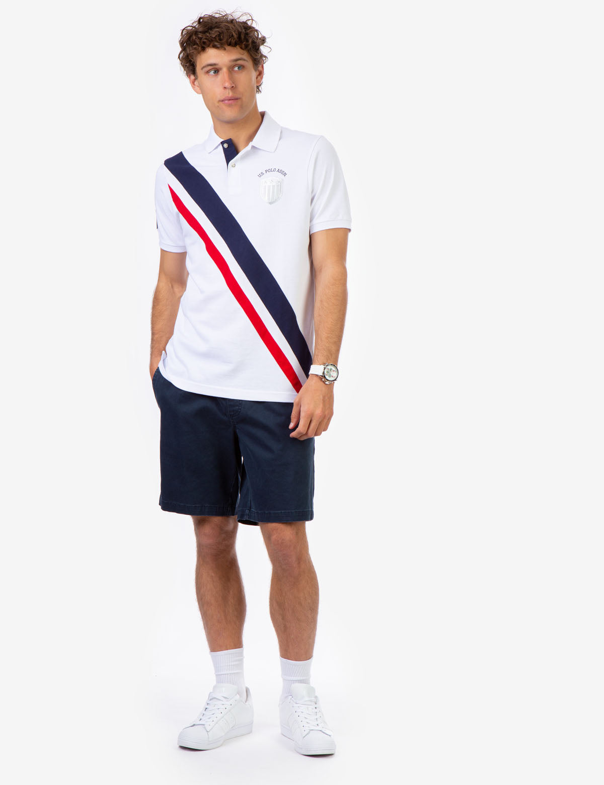 Men's Pique Polo Shirt with Contrast Placket & Rib Cuffs | USPA