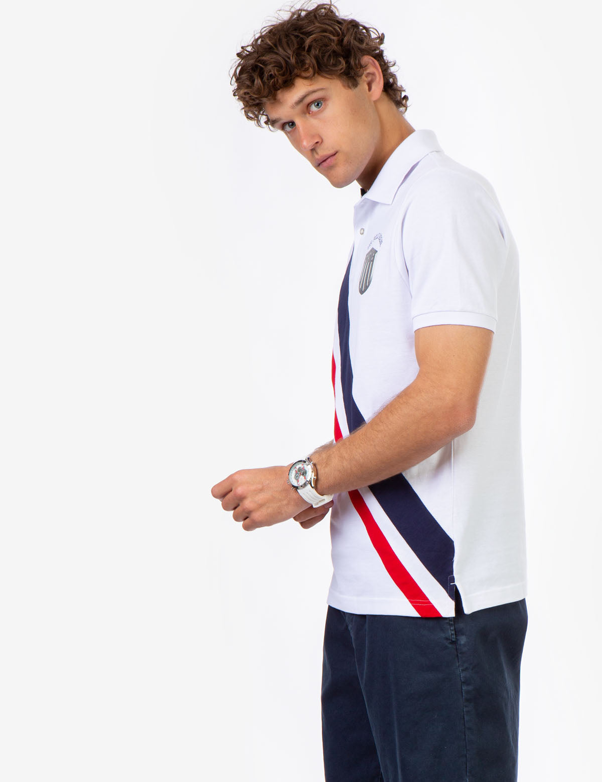 Men's Pique Polo Shirt with Contrast Placket & Rib Cuffs | USPA