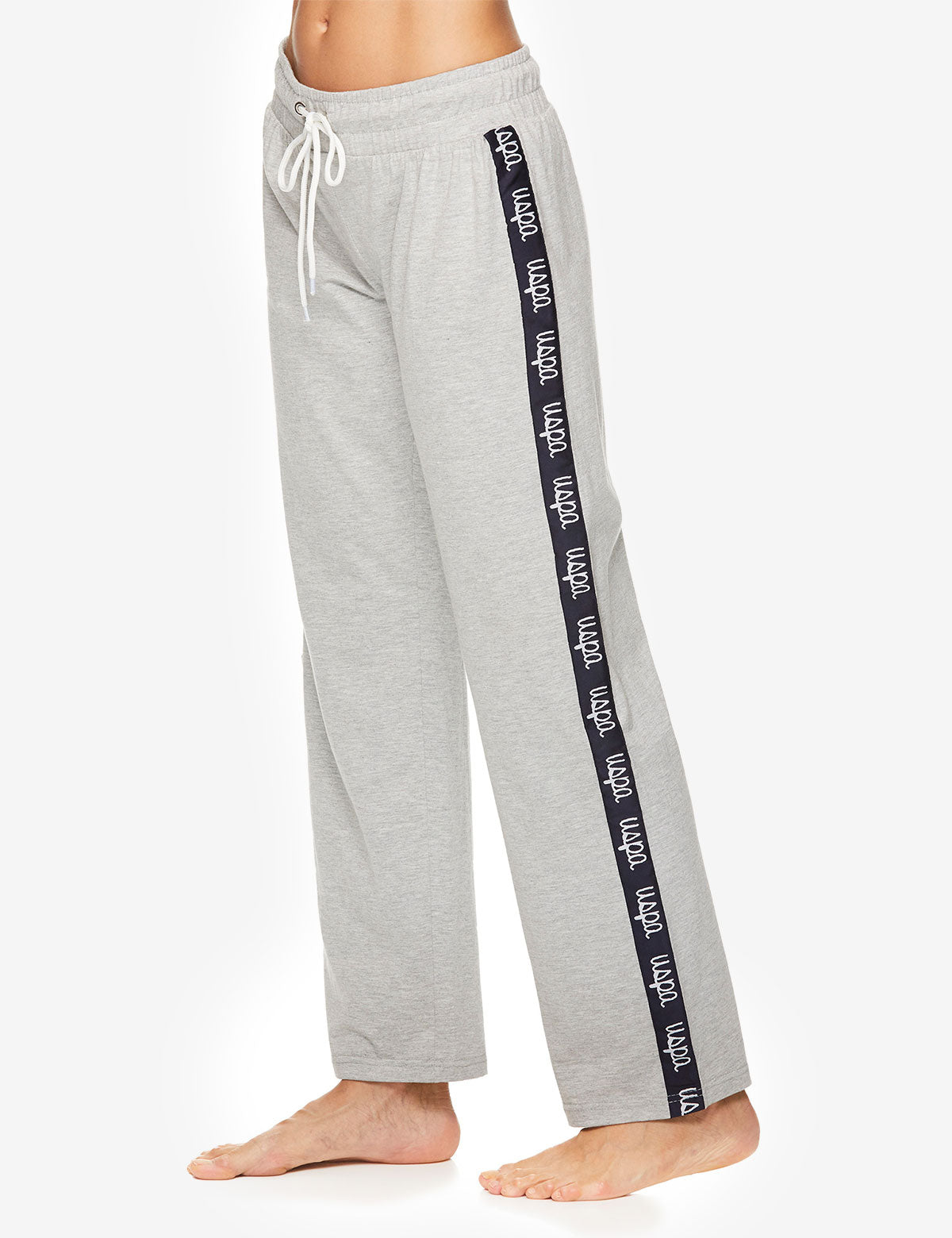 Relaxed Fit Drawstring Pants with Contrast Stripe | USPA Logo