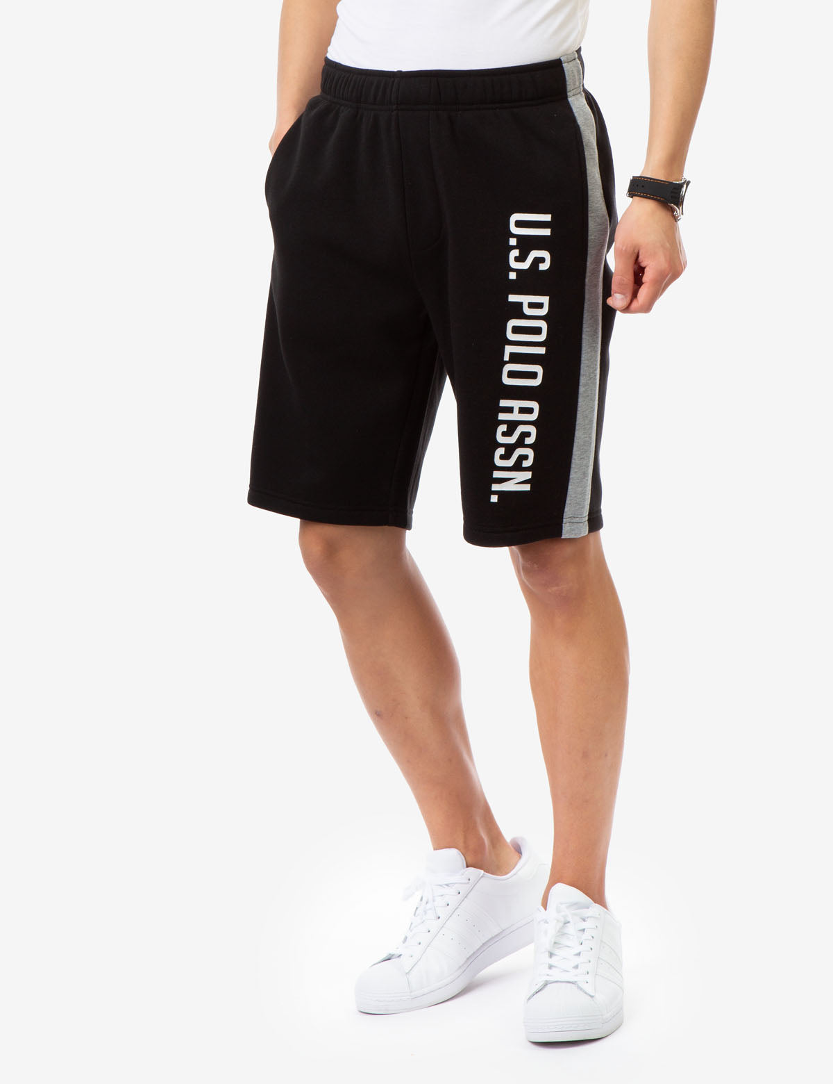 Men's Side Stripe Shorts with Elastic Waistband | USPA