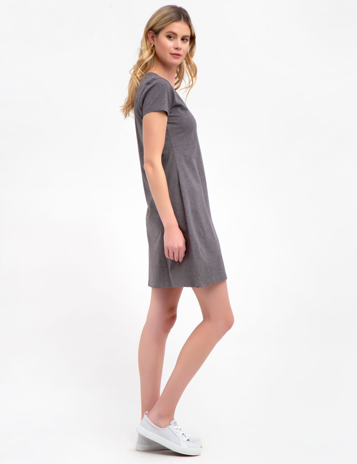 USPA Cotton V-Neck Sneaker Dress with Embroidered Logo | Short Sleeves
