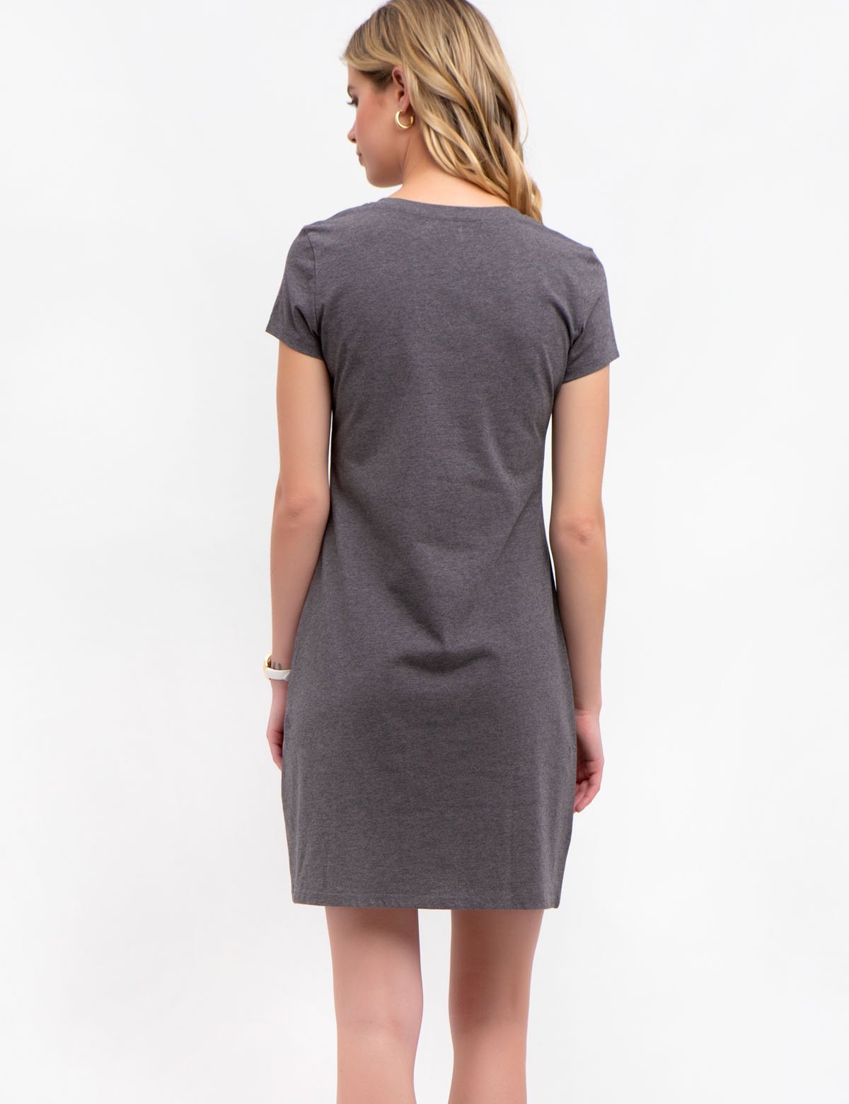 USPA Cotton V-Neck Sneaker Dress with Embroidered Logo | Short Sleeves