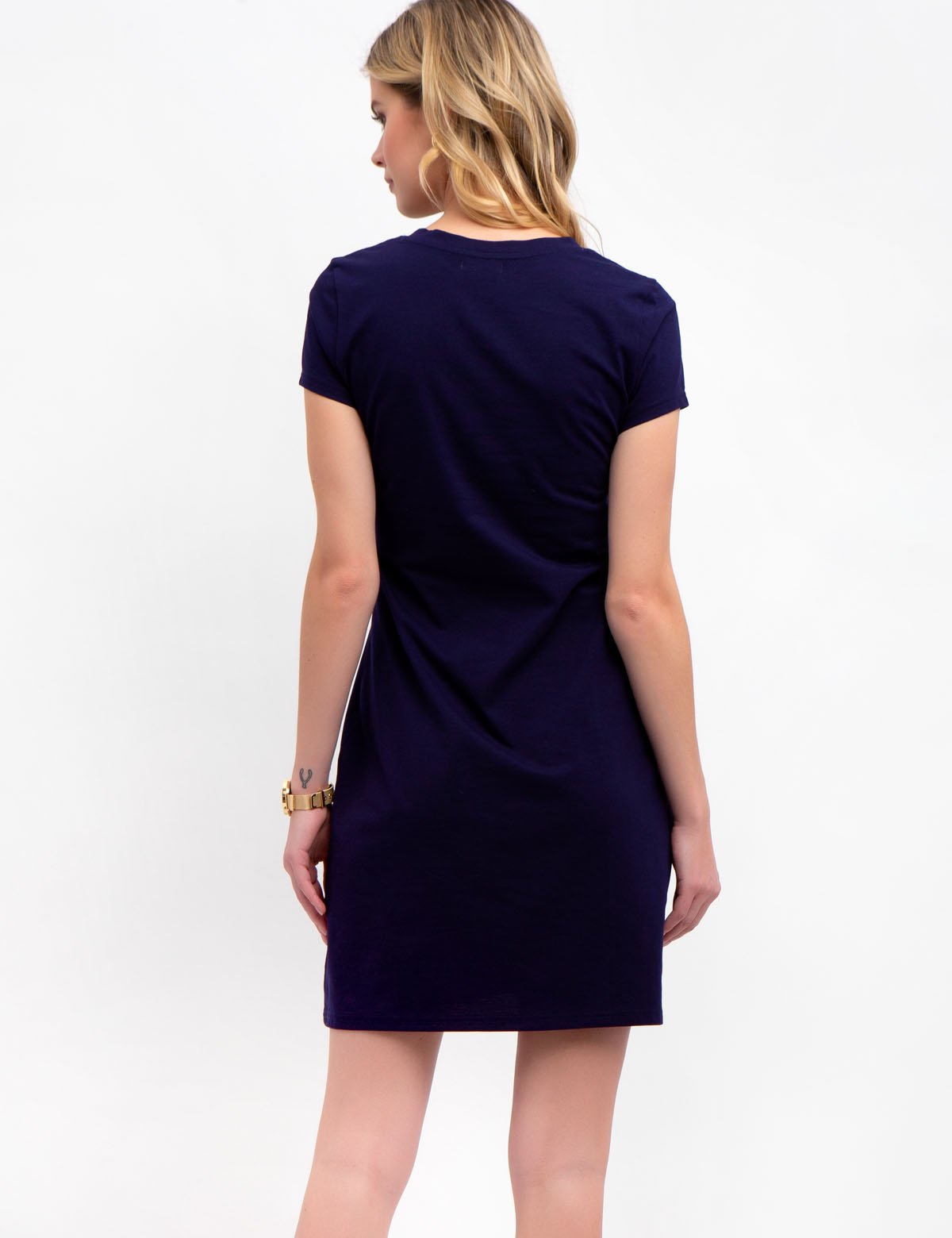 USPA Cotton V-Neck Sneaker Dress with Embroidered Logo | Short Sleeves