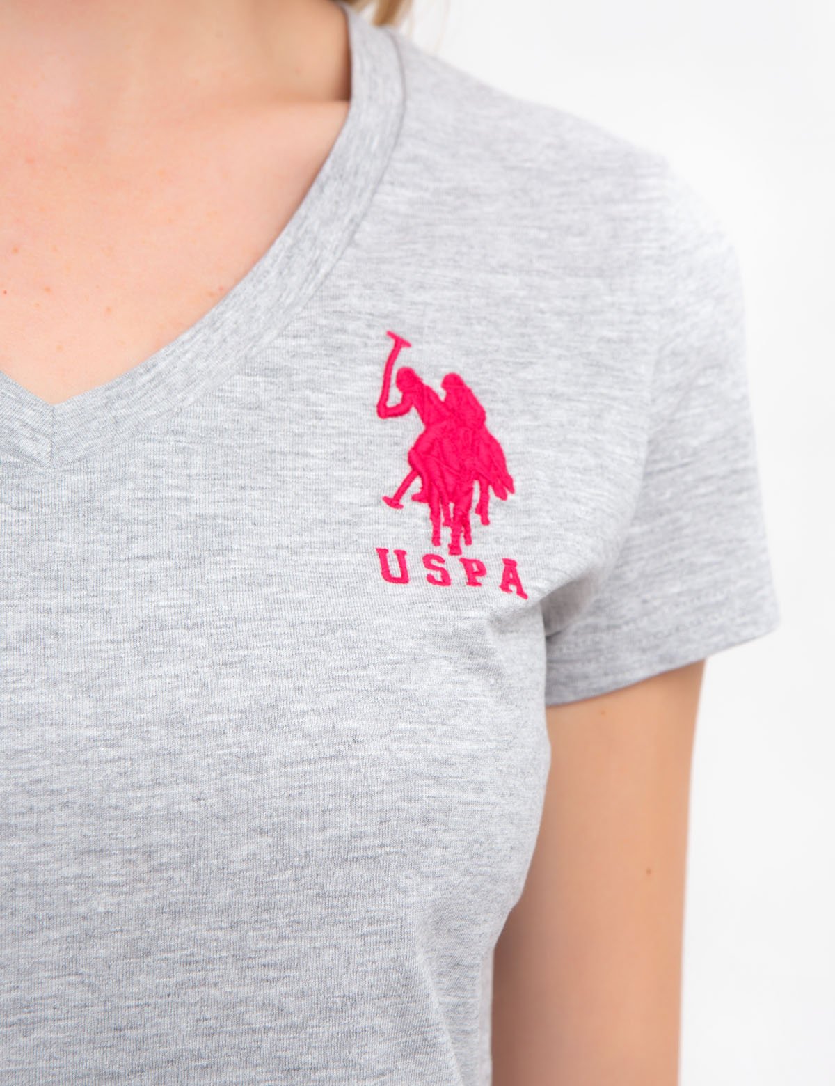 USPA Cotton V-Neck Sneaker Dress with Embroidered Logo | Short Sleeves