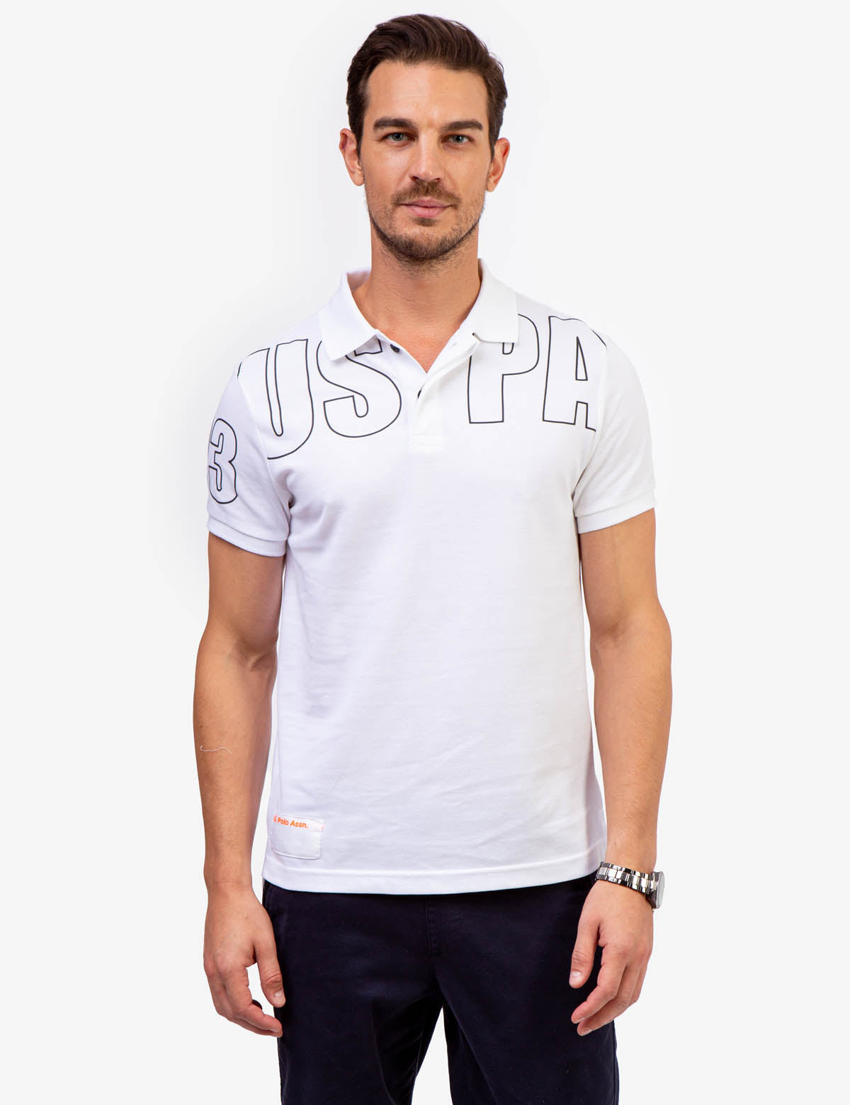 Men's Cotton Polo Shirt with Button Placket & Vented Sides | USPA