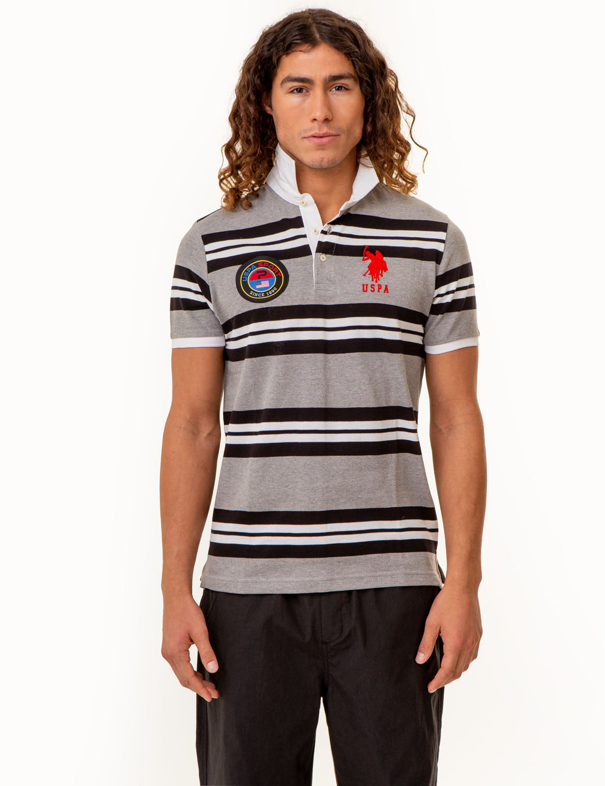 Yarn Dye Stripe Polo Shirt for Men | USPA Sport Cotton