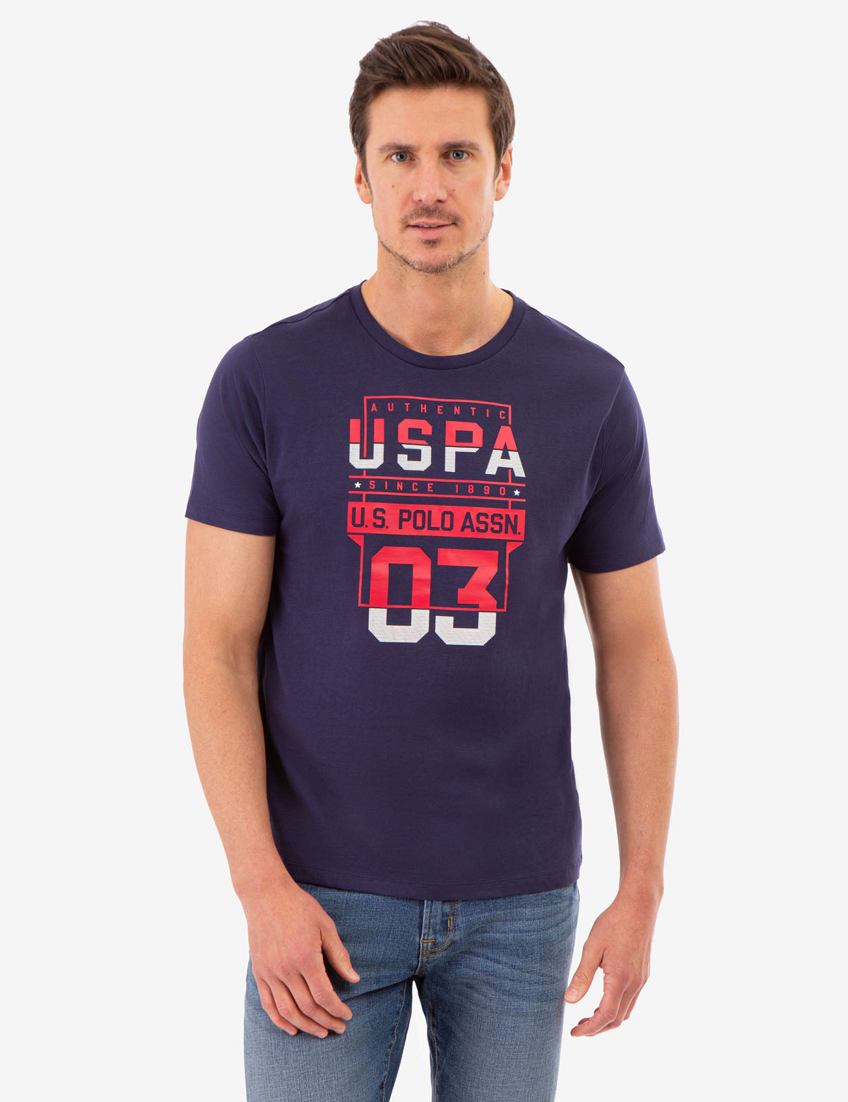 Stacked Graphic Jersey T-Shirt for Men | USPA