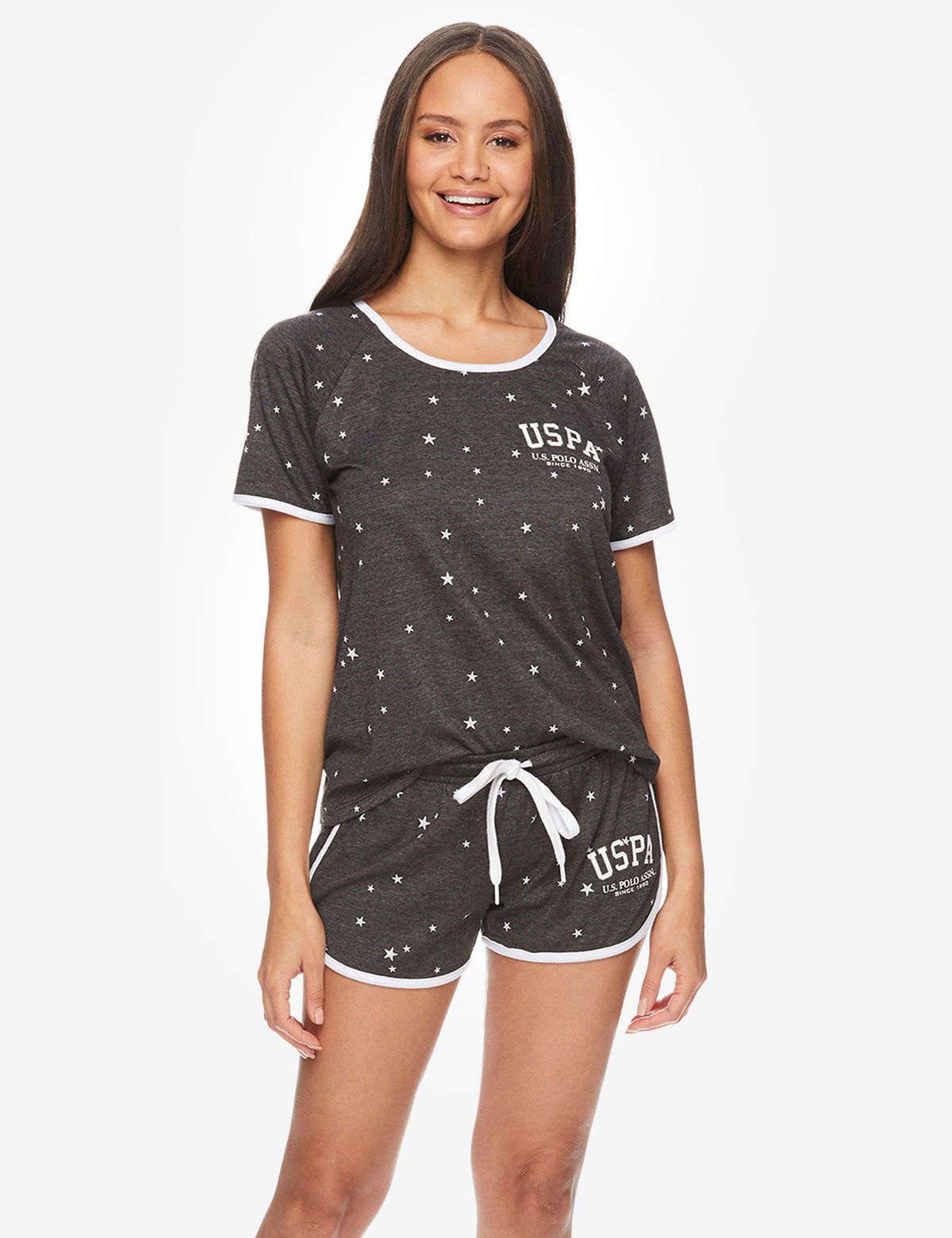 Star Print Shorts Set with Contrast Design | USPA